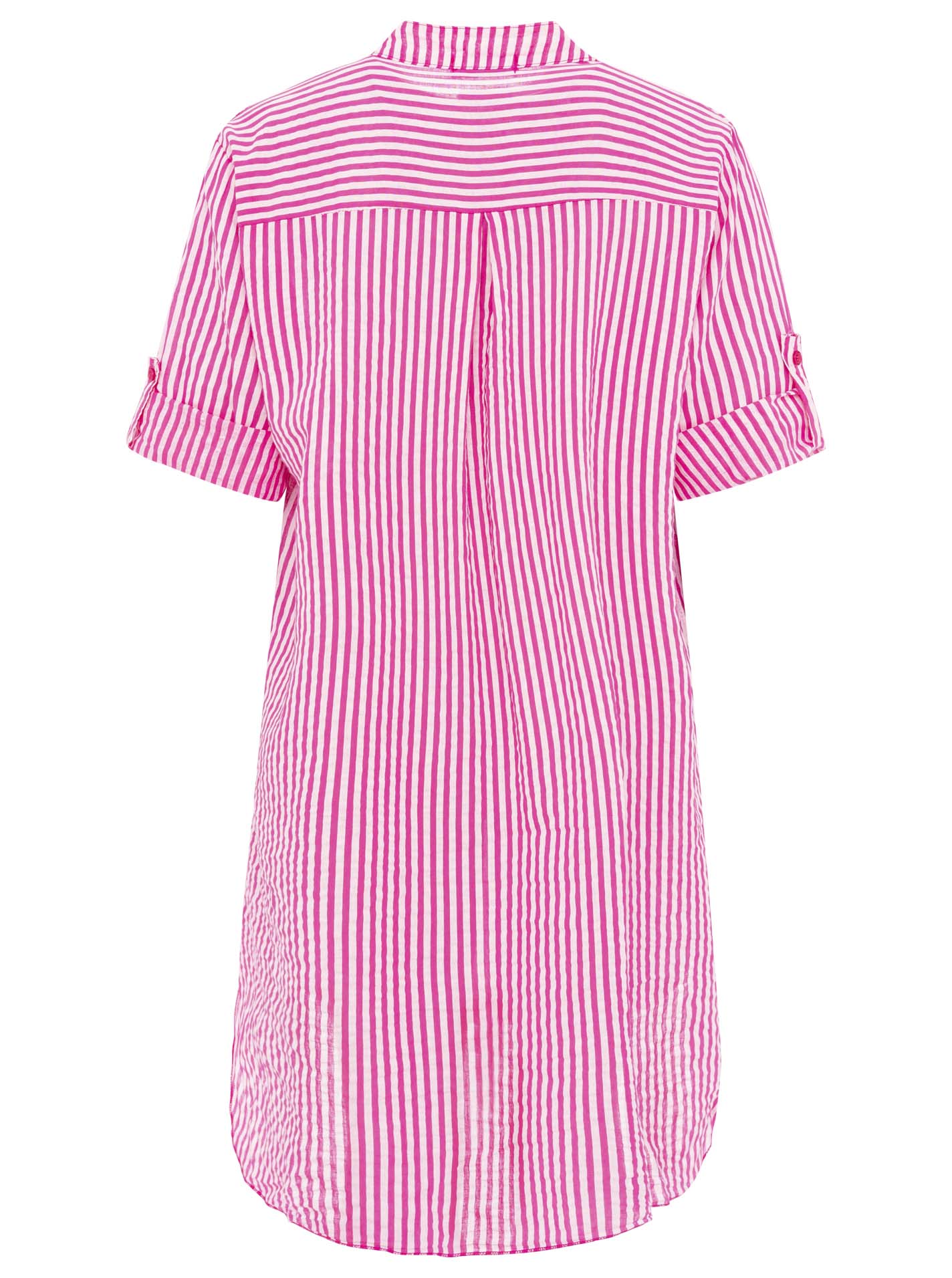 Zwillingsherz - Longbluse Kida (Streifen) - Pink/Weiß