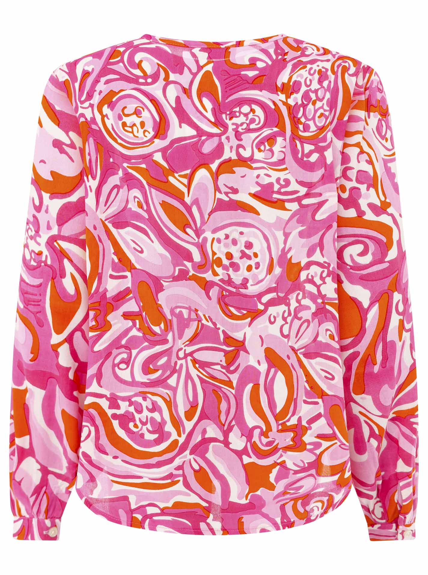 Zwillingsherz - Langarmbluse Aquarell - Pink/Orange