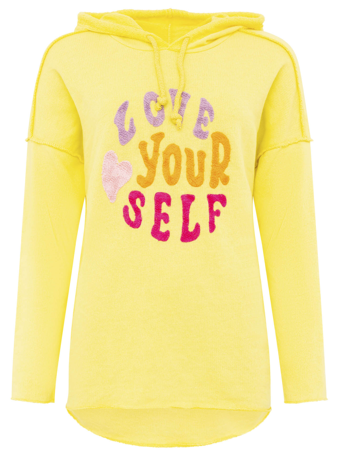 Zwillingsherz - Made in Italy Hoodie "Love Yourself" - Lime/Pink