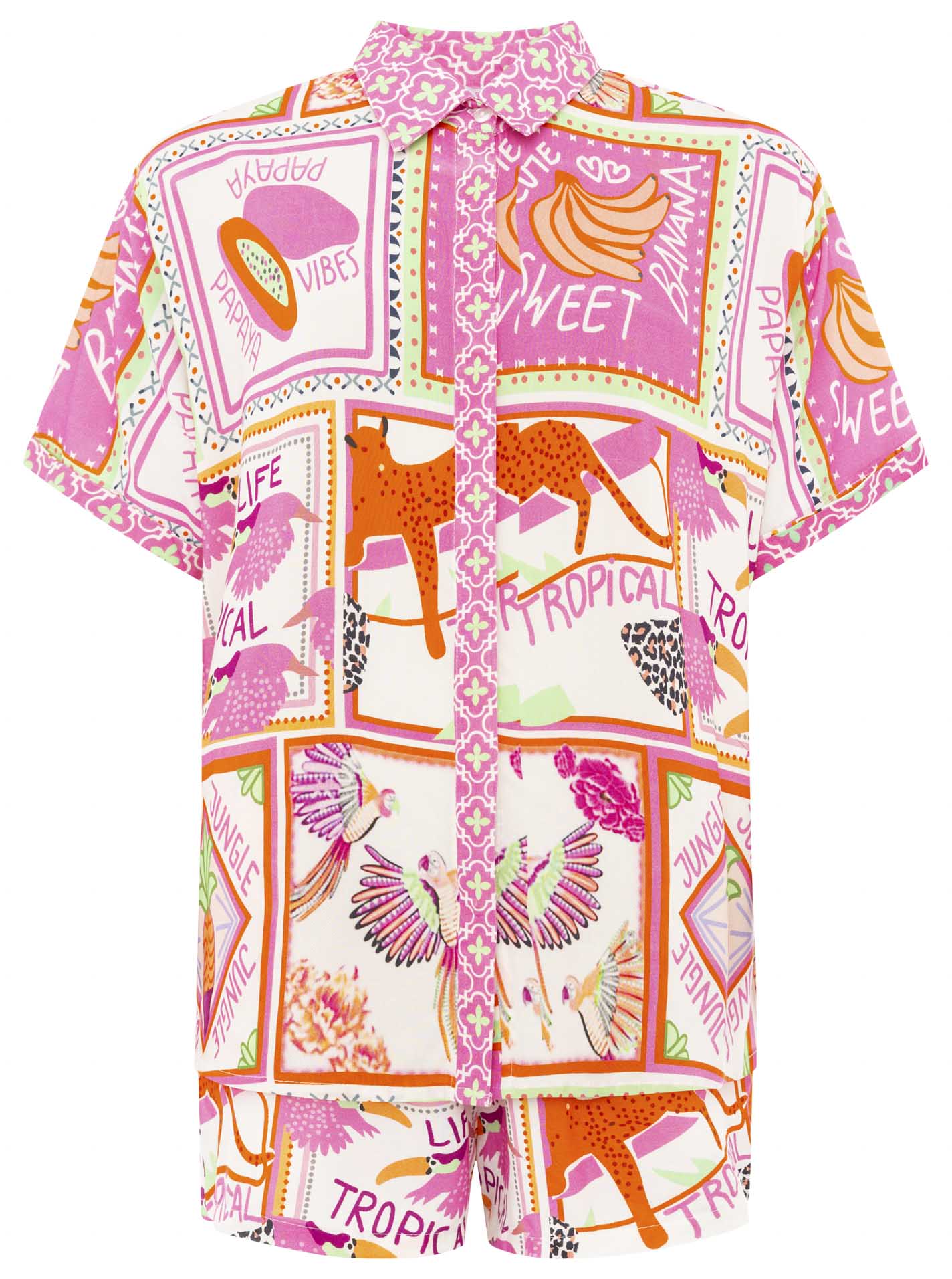 Zwillingsherz - Set kurz Papaya Vibes (Hemd + Hose) - Rot/Pink