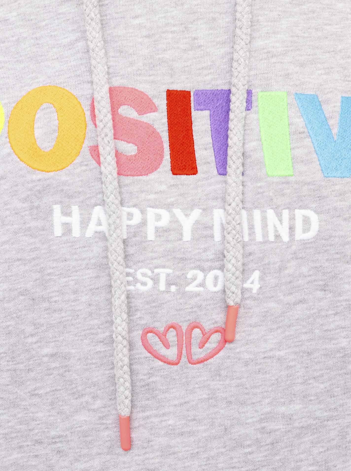 Zwillingsherz - Hoodie "Positive Happy Mind" - Grau (Neu)