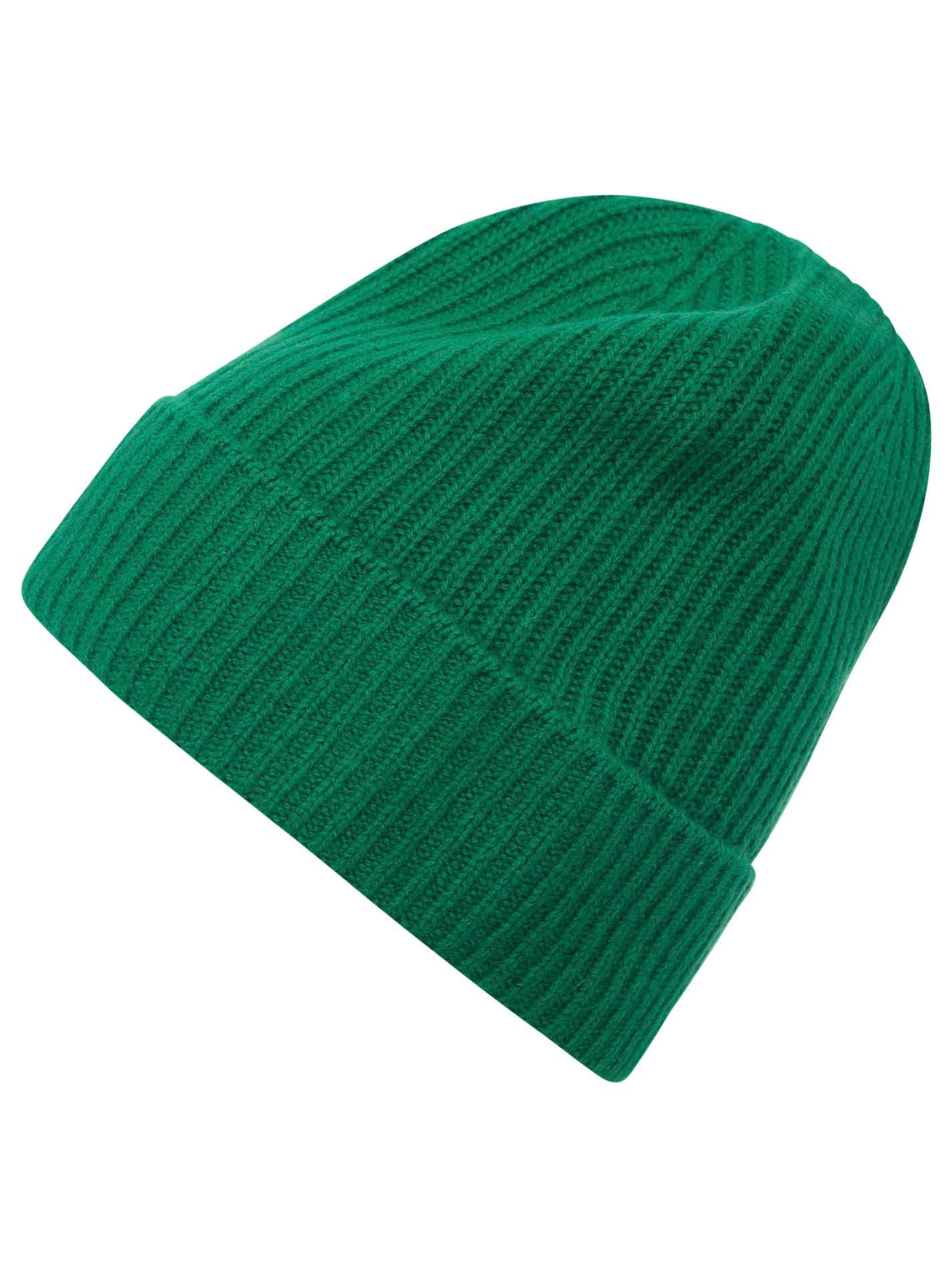 Zwillingsherz - Cashmere Rippstrick Mütze - Grün
