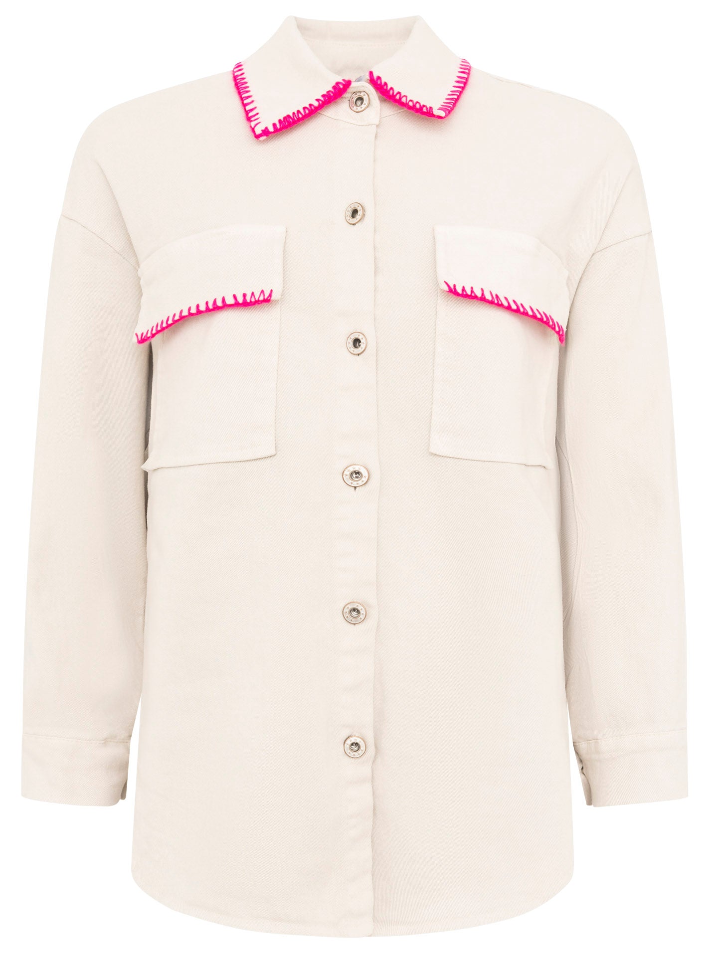 Zwillingsherz - Made in Italy Jeans Jacke - Beige/Pink