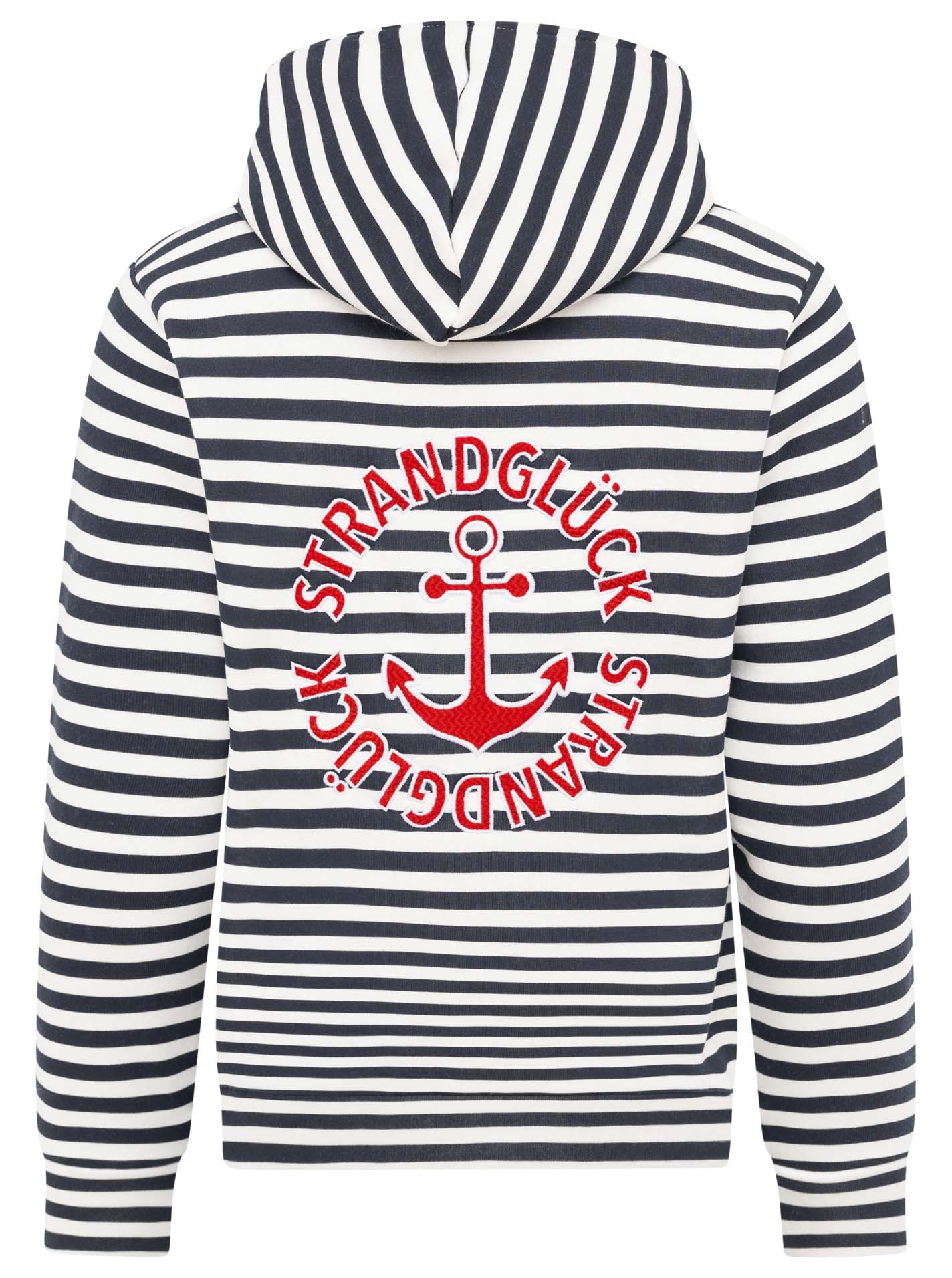 Zwillingsherz - Hoodiejacke "Streifen Strandglück" Dunkelblau