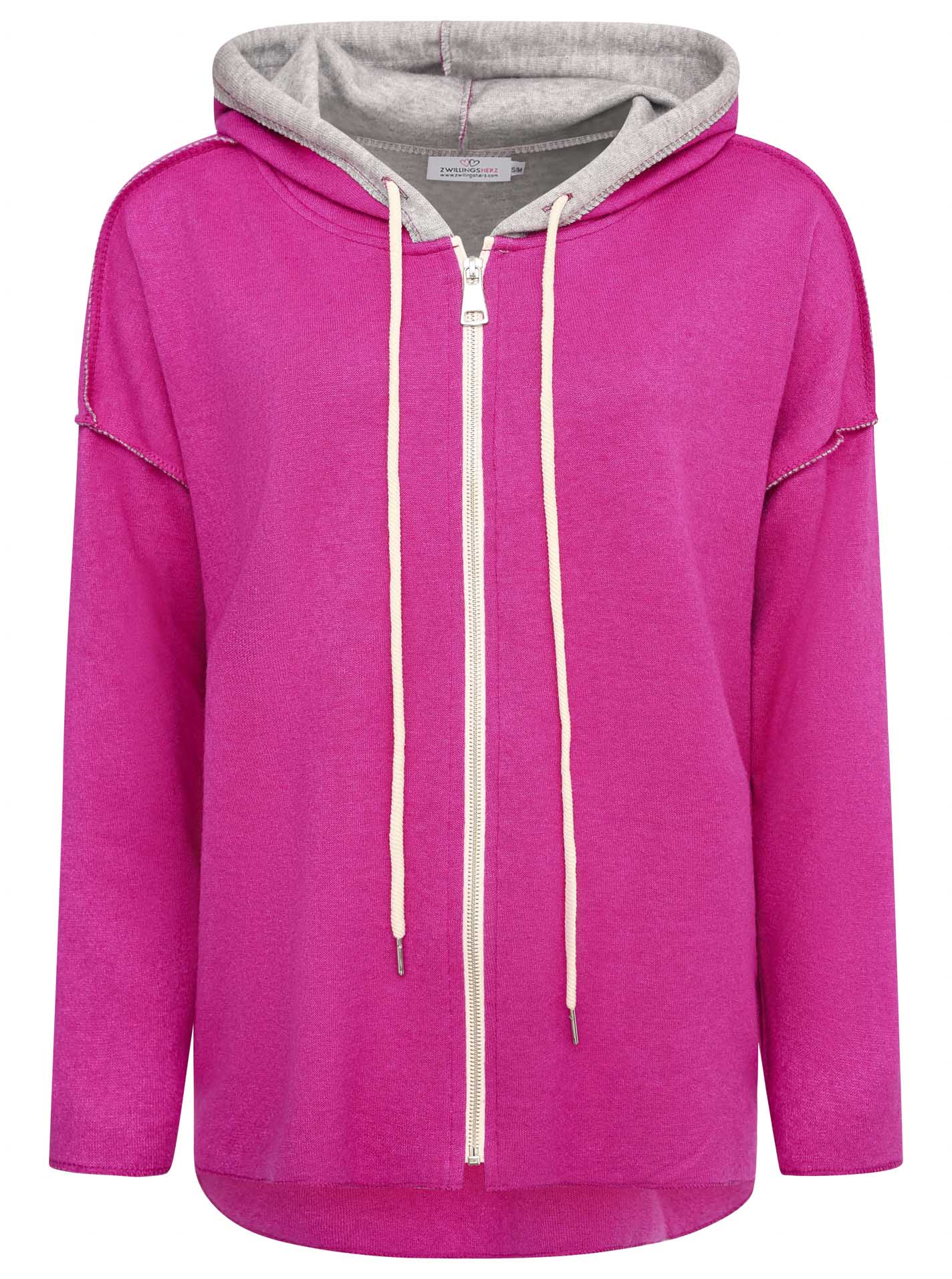 Zwillingsherz - Hoodiejacke mit Tasche - Beere (NEU)