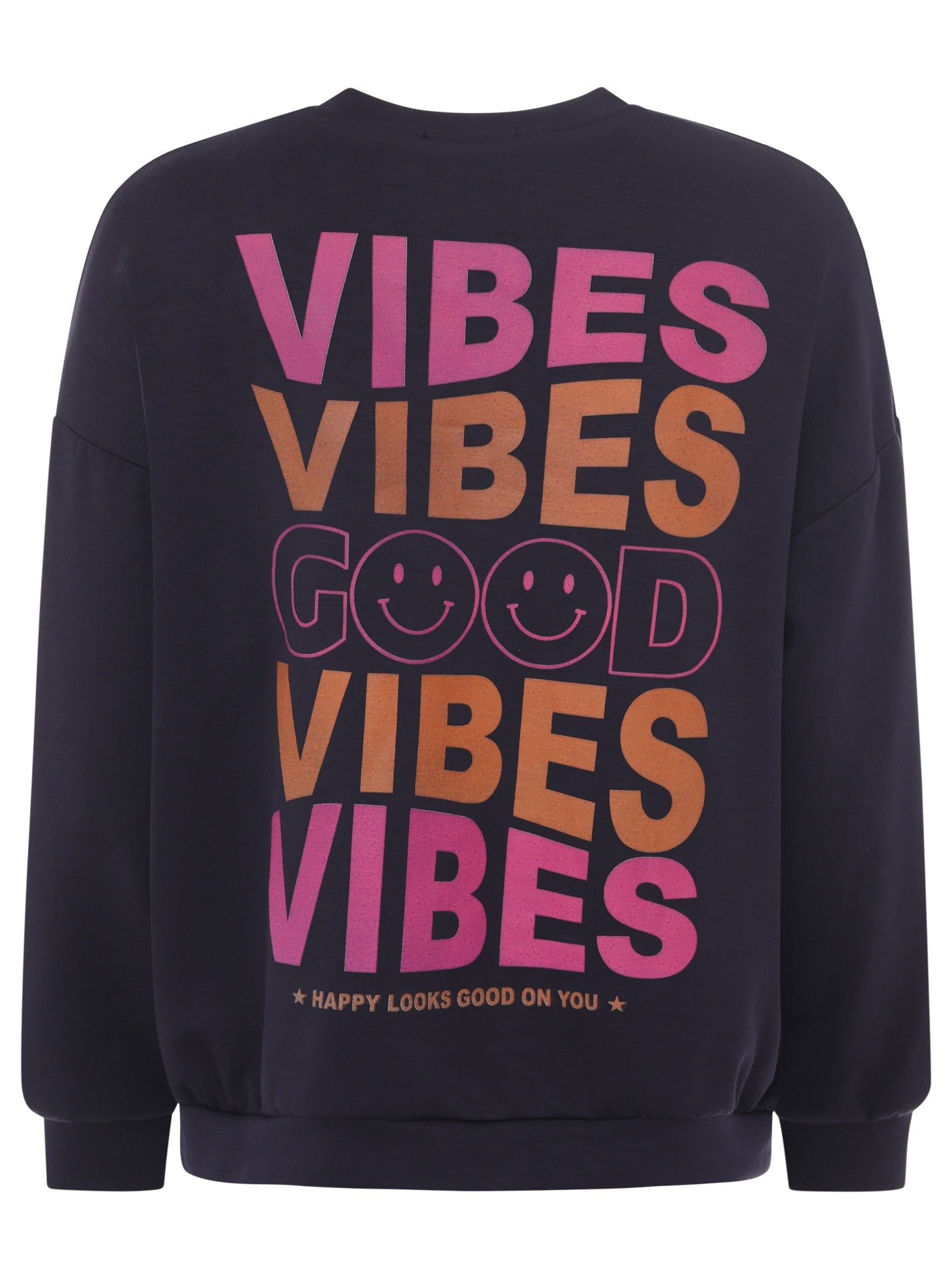 Zwillingsherz - Pullover "Good Vibes Smile" - Dunkelblau - CYBER DEAL