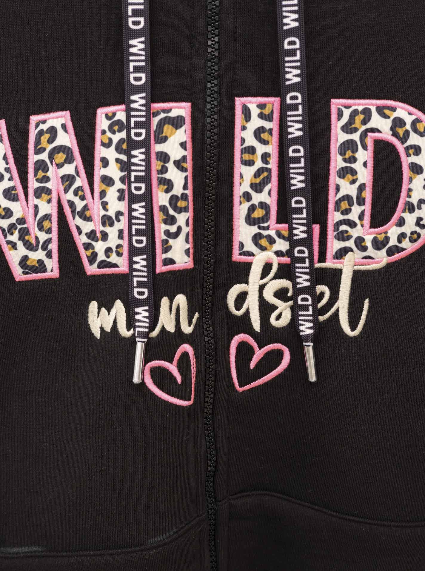Zwillingsherz - Hoodiemantel "Leo Wild Mindset - Schwarz (NEU)