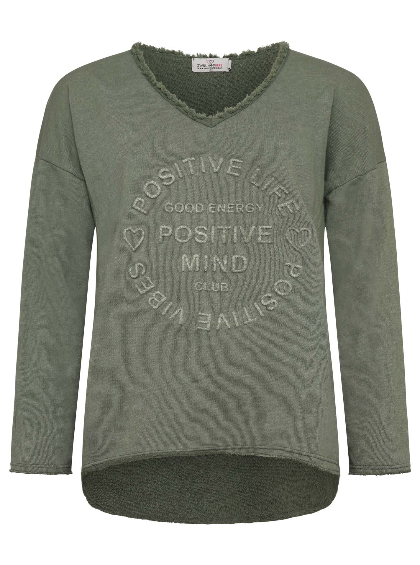 Zwillingsherz - Sweatshirt "Positive Mind" - Khaki