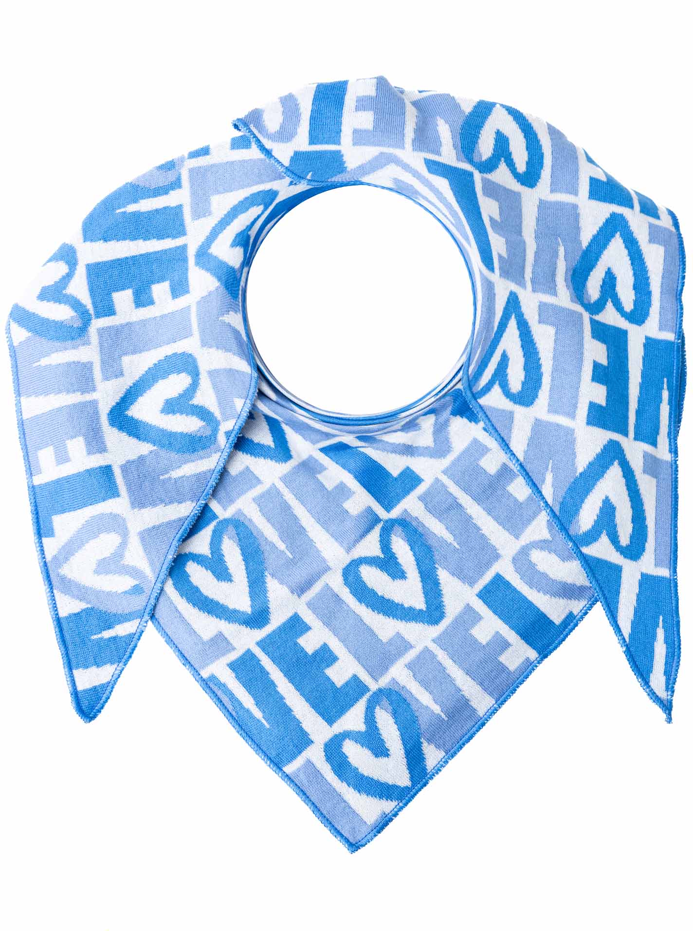 Zwillingsherz - Dreieckstuch/Schal "Liebe" Baumwolle - Blau