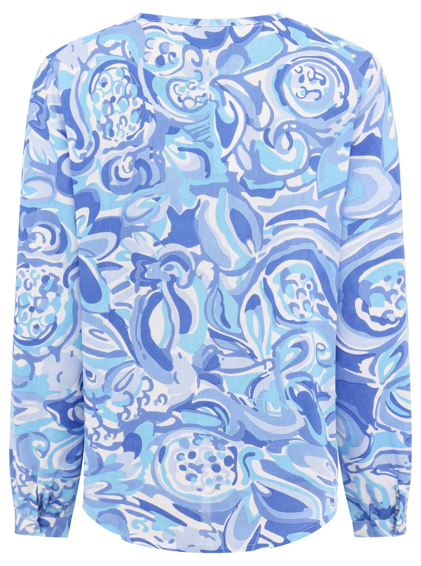 Zwillingsherz - Langarmbluse Aquarell - Blau/Weiß