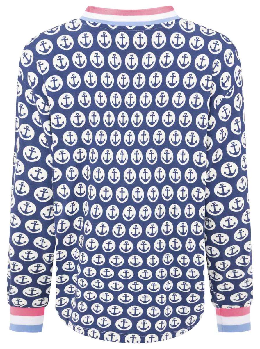 Zwillingsherz - Blusenshirt Anker - Dunkelblau