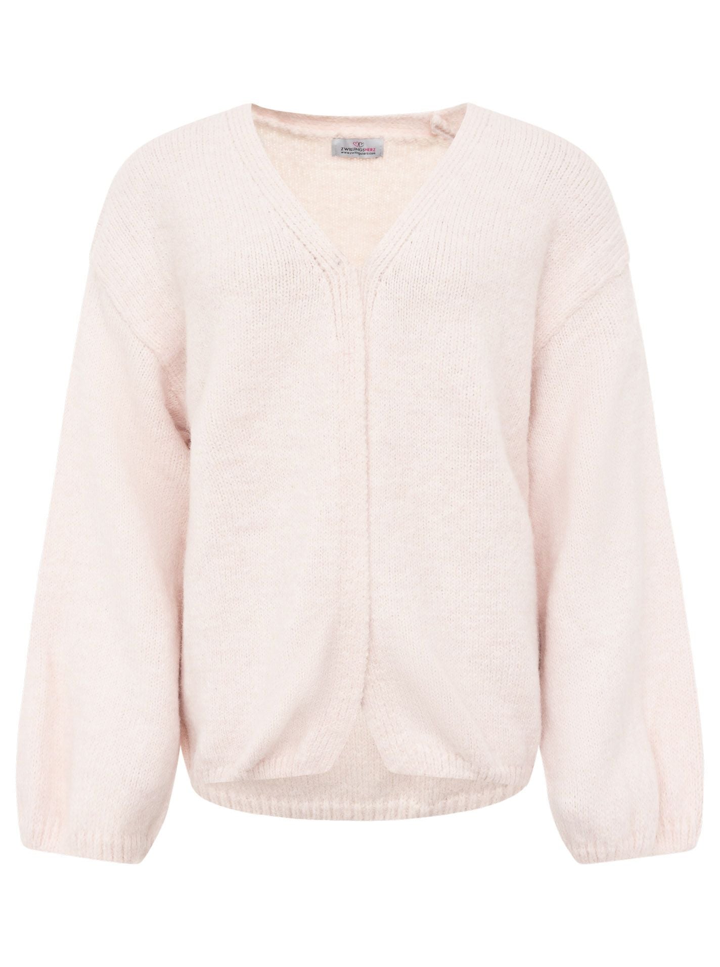 Zwillingsherz - Weicher Woll Cardigan - Rosa