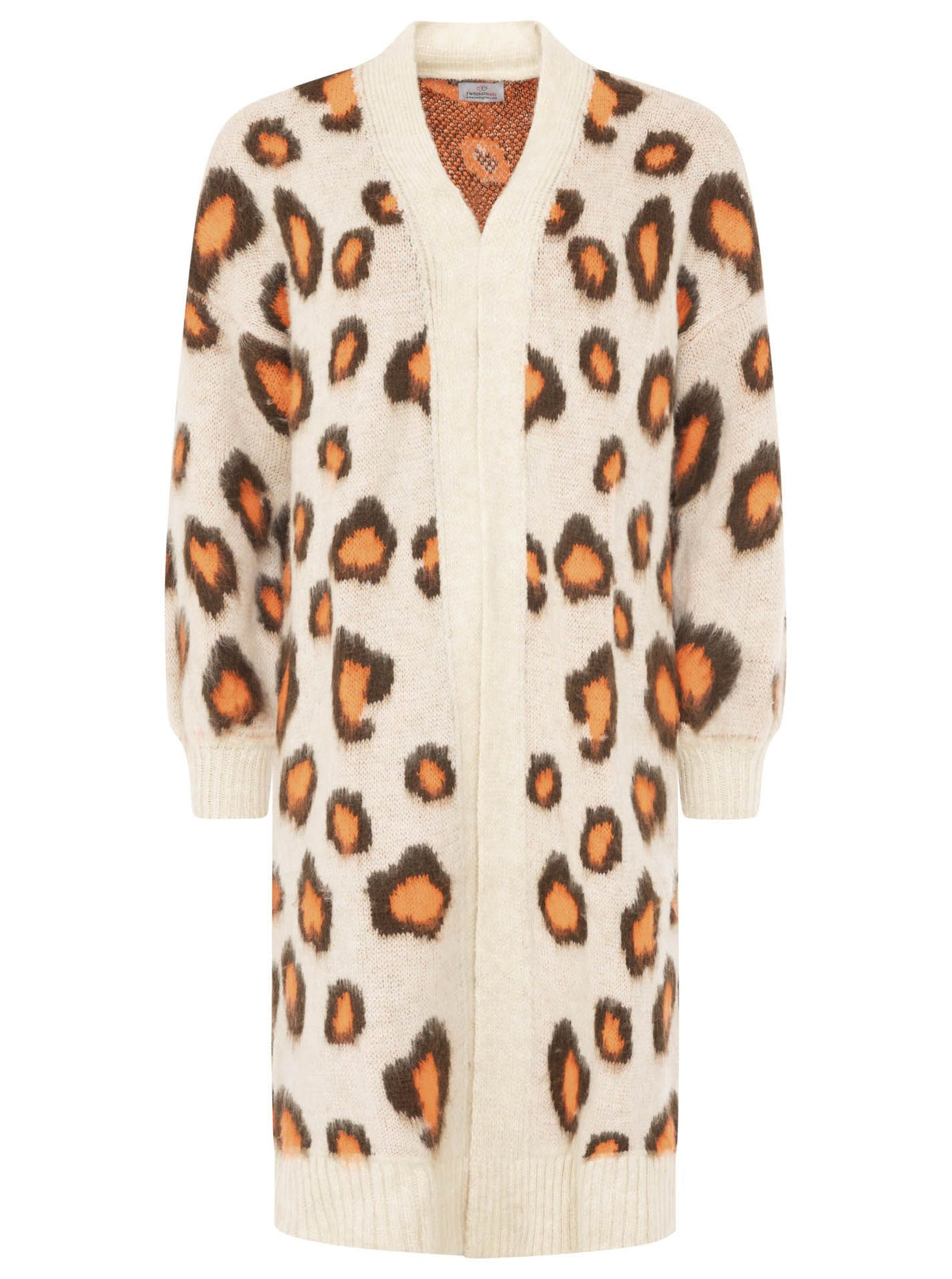 Zwillingsherz - Kuschel Cardigan Leo - Beige/Neonorange