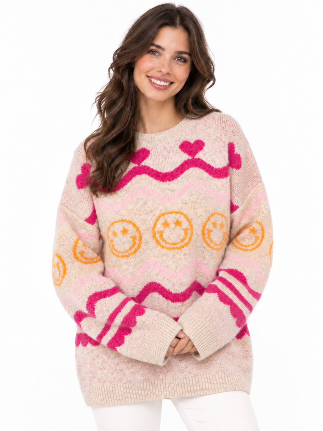 Zwillingsherz Pullover "Cozy Love" - Beige