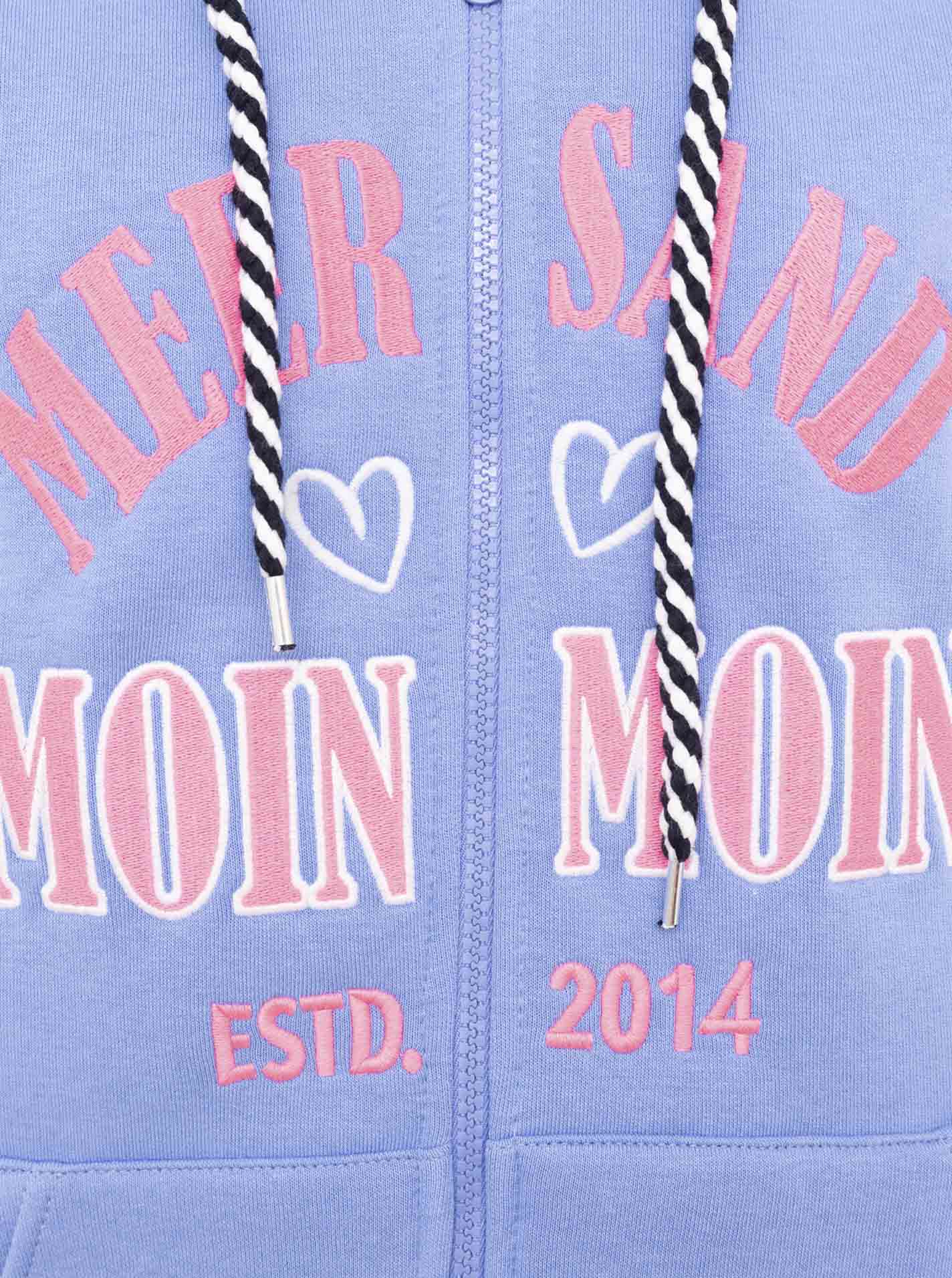 Zwillingsherz - Hoodiejacke "Moin Meer Sand - Blau