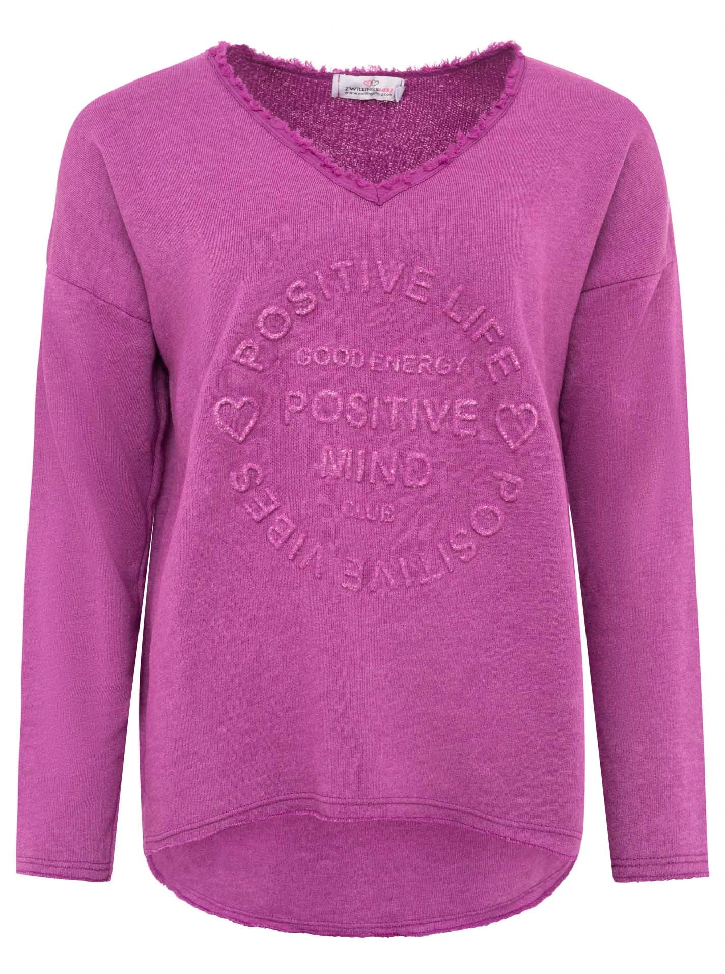 Zwillingsherz - Sweatshirt "Positive Mind" - Lila