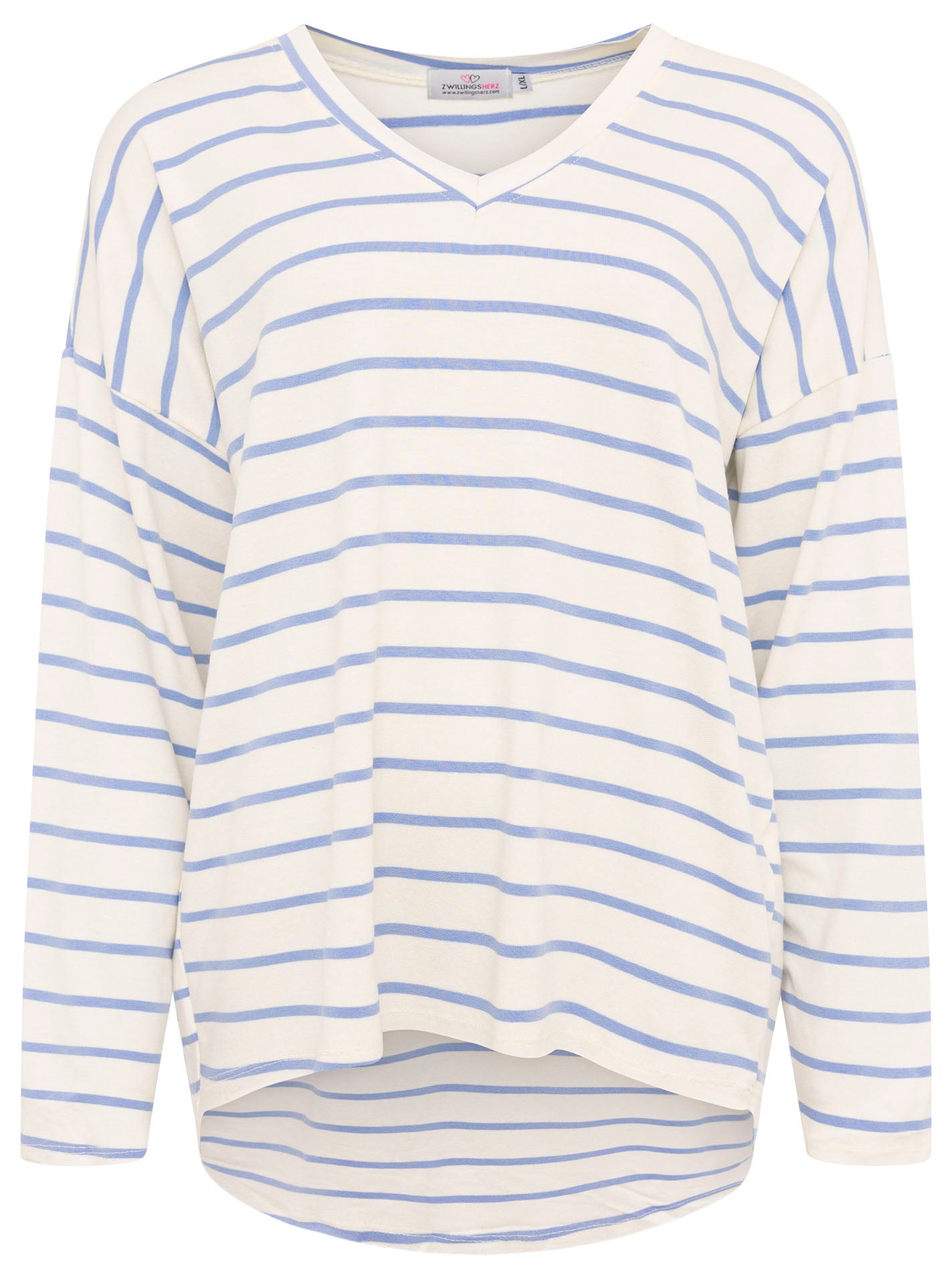 Zwillingsherz - Pullover/Sweatshirt "Viskose Streifen" - Blau/Weiß