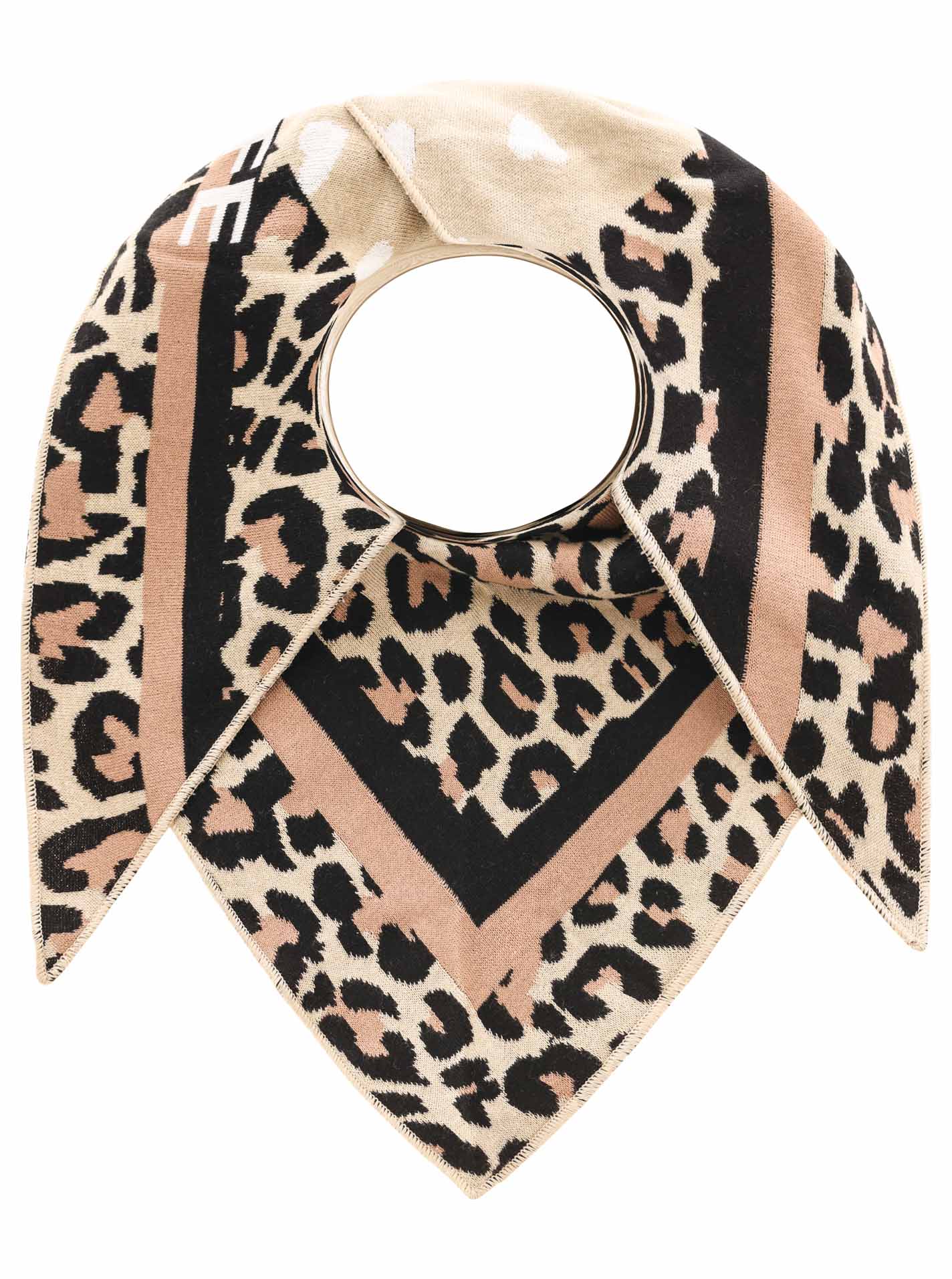 Zwillingsherz - Dreieckstuch/Schal „Wild Side“ Baumwolle - Beige