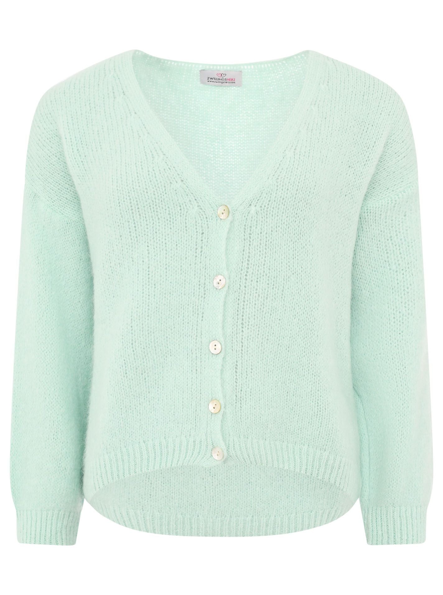 Zwillingsherz - Weicher Alpaka Cardigan - Mint