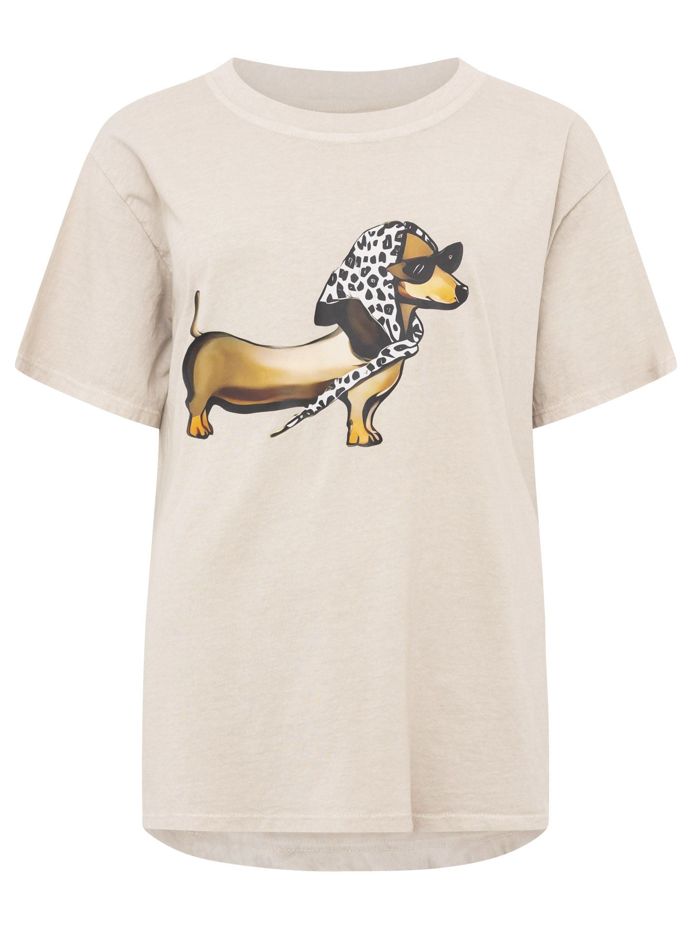 T-Shirt „Madame Dackel“ - Beige