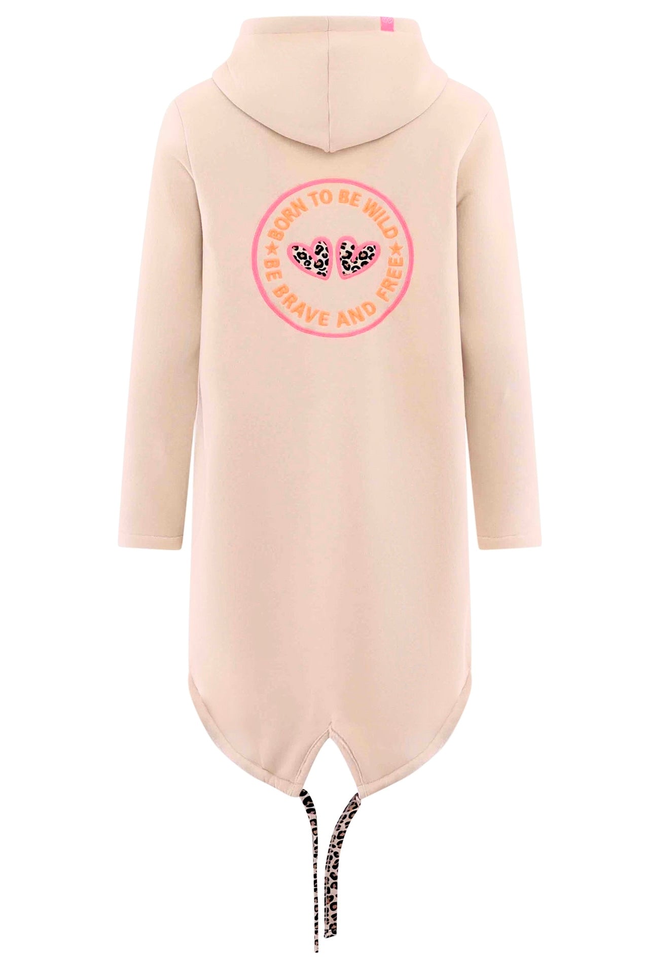 Zwillingsherz - Hoodiemantel "Born to be wild" - Beige