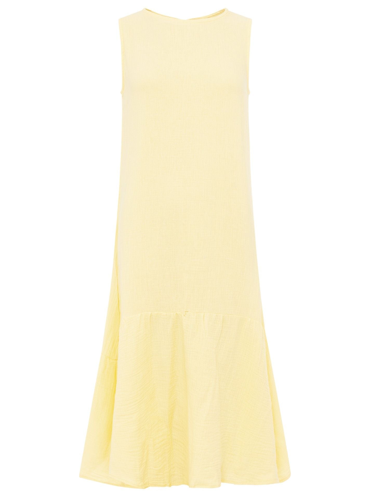 Zwillingsherz - Musselin Kleid lang Boho - Gelb