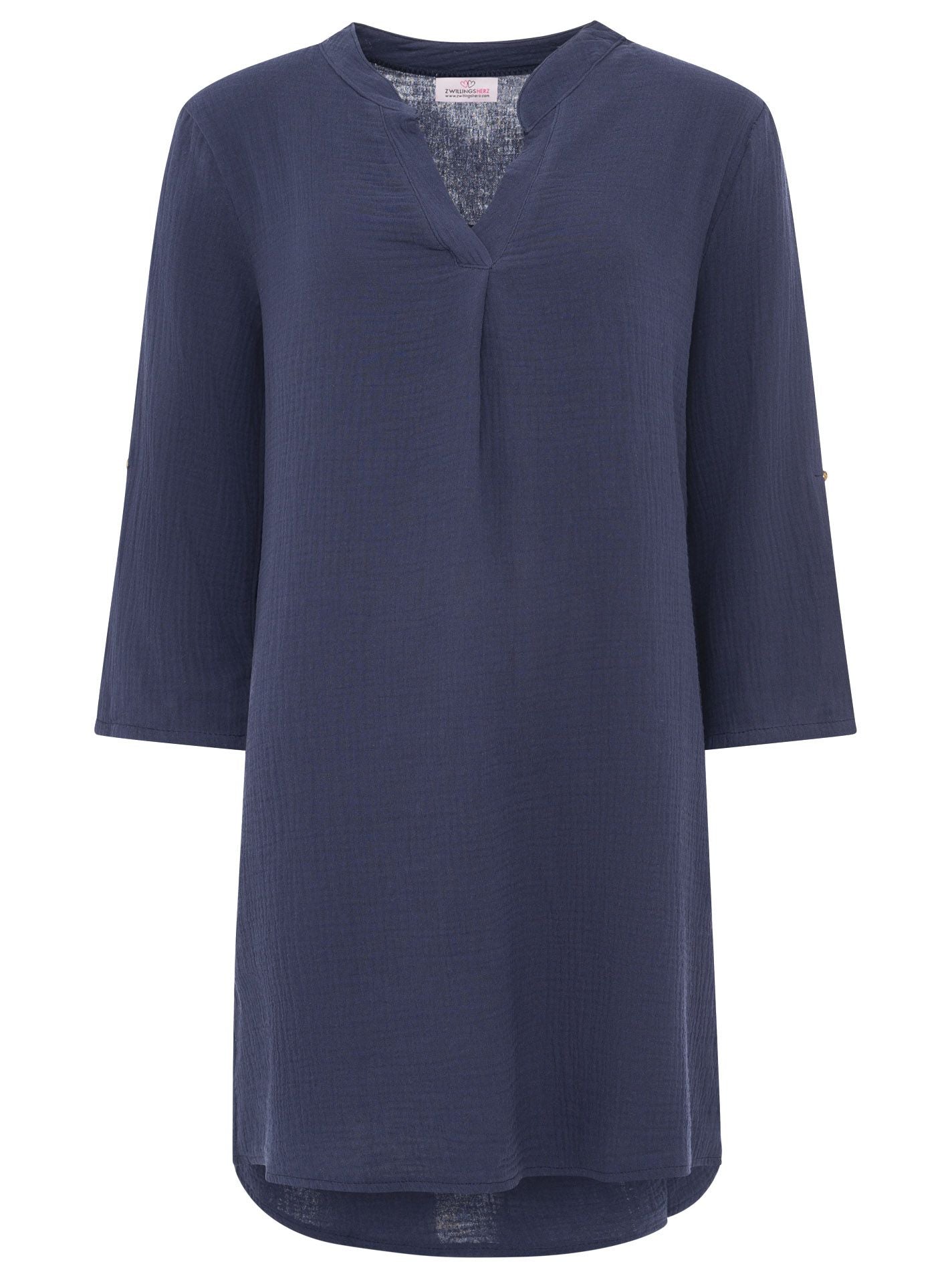 Zwillingsherz - Musselin Tunika/Kleid - Dunkelblau