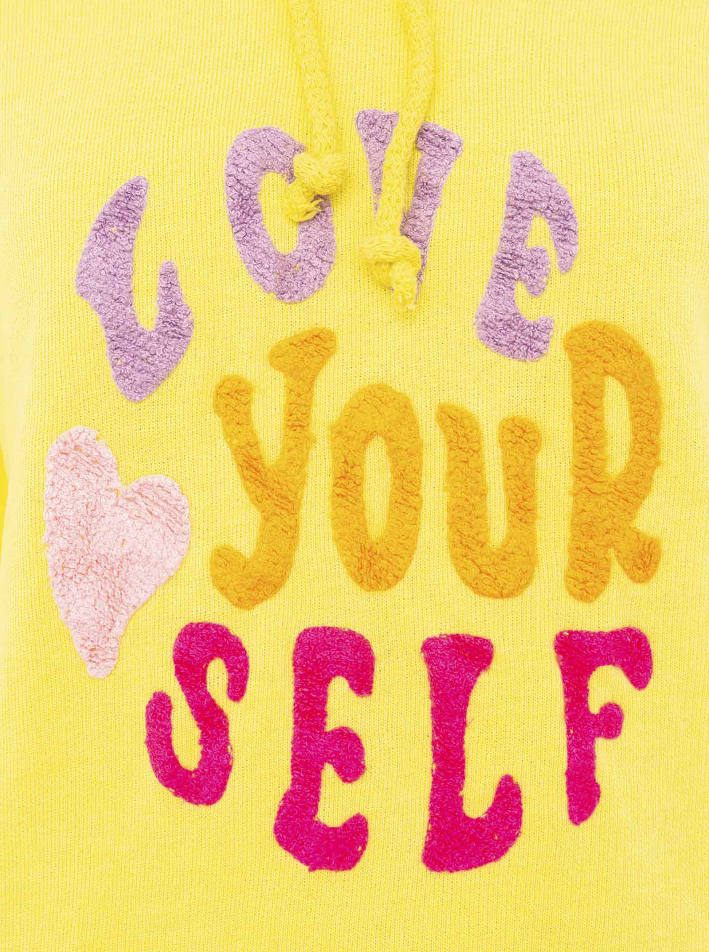 Zwillingsherz - Made in Italy Hoodie "Love Yourself" - Lime/Pink