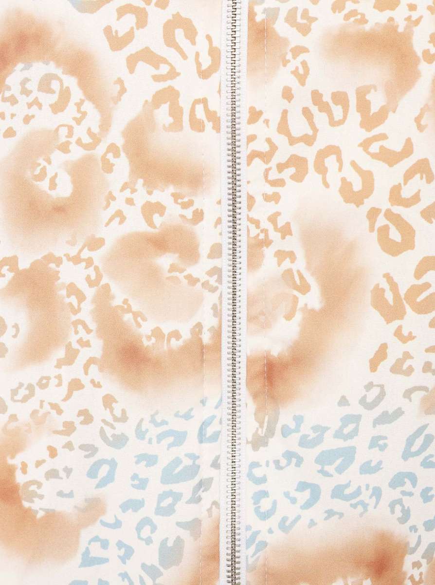 Zwillingsherz - Blouson / Sweatjacke Zipper Summer Leo/Leopard - Beige/Blau
