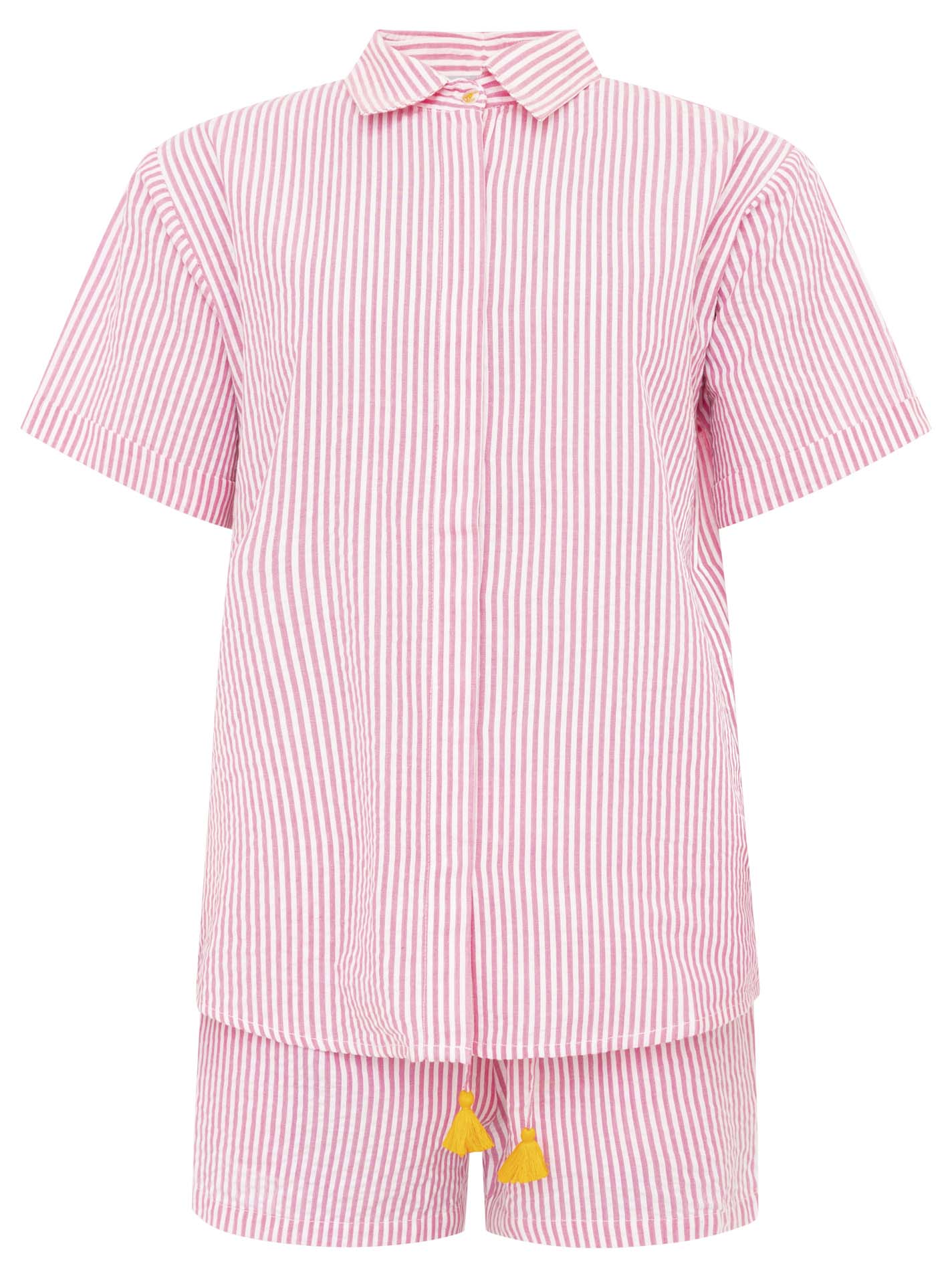 Zwillingsherz - Set kurz (Hemd + Hose) - Streifen Pink/Weiß