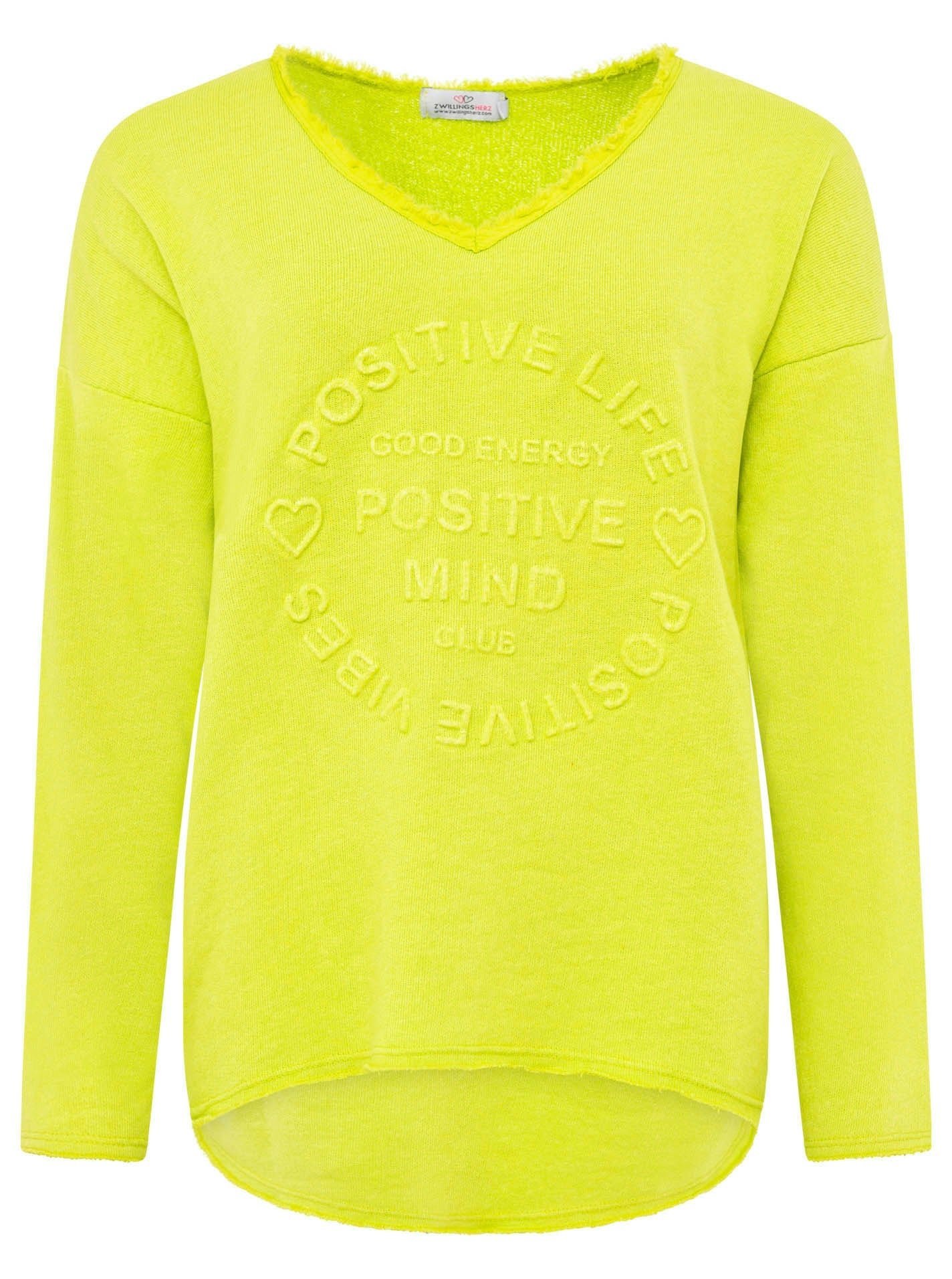 Zwillingsherz - Sweatshirt "Positive Mind" - Lime