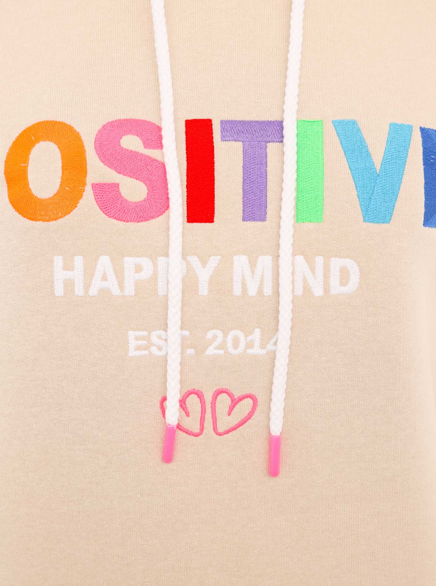 Zwillingsherz - Hoodie "Positive Happy Mind" - Beige (Neu)
