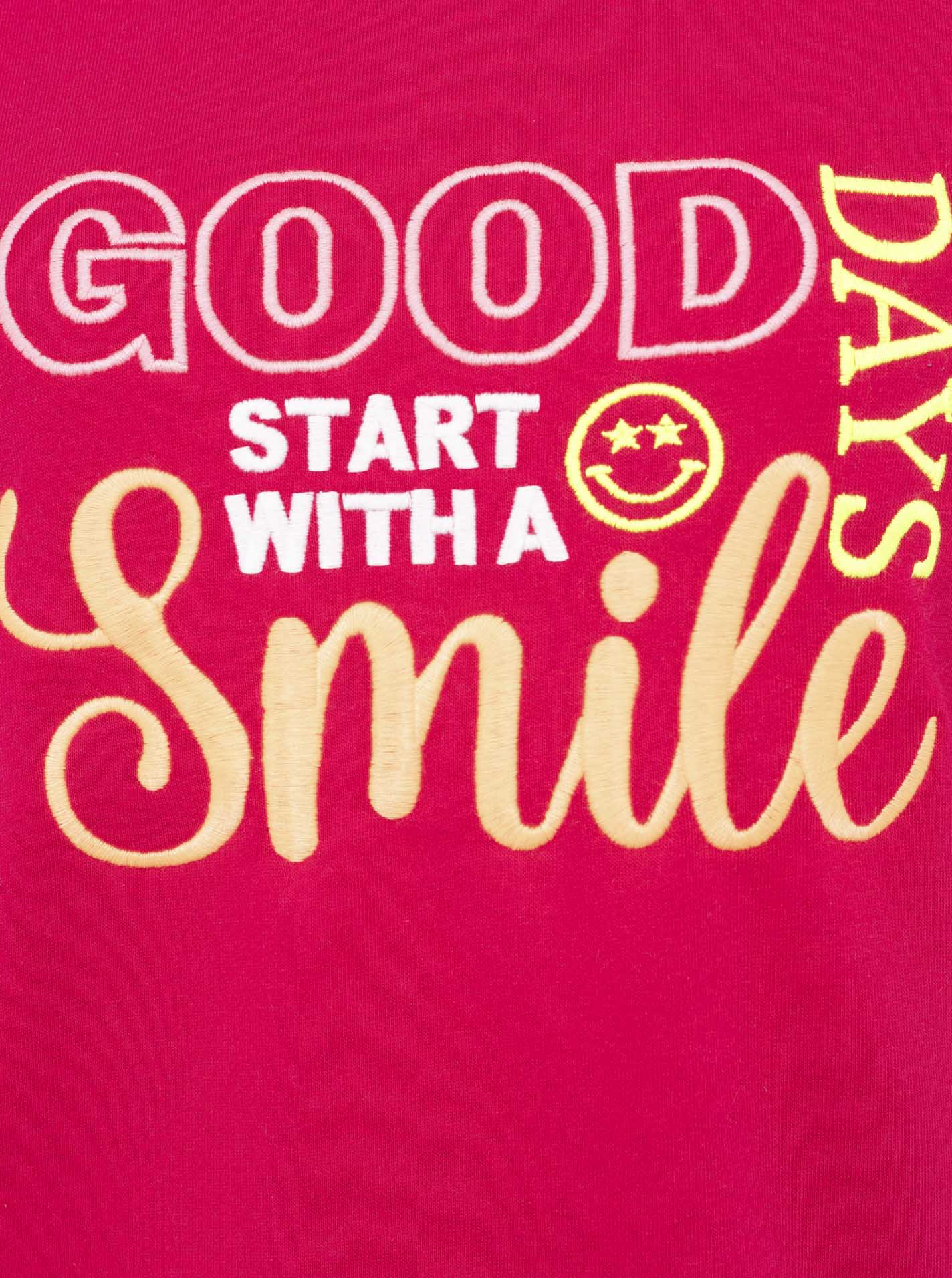 Zwillingsherz - Sweatshirt "Good Days Smile" - Rot/Magenta