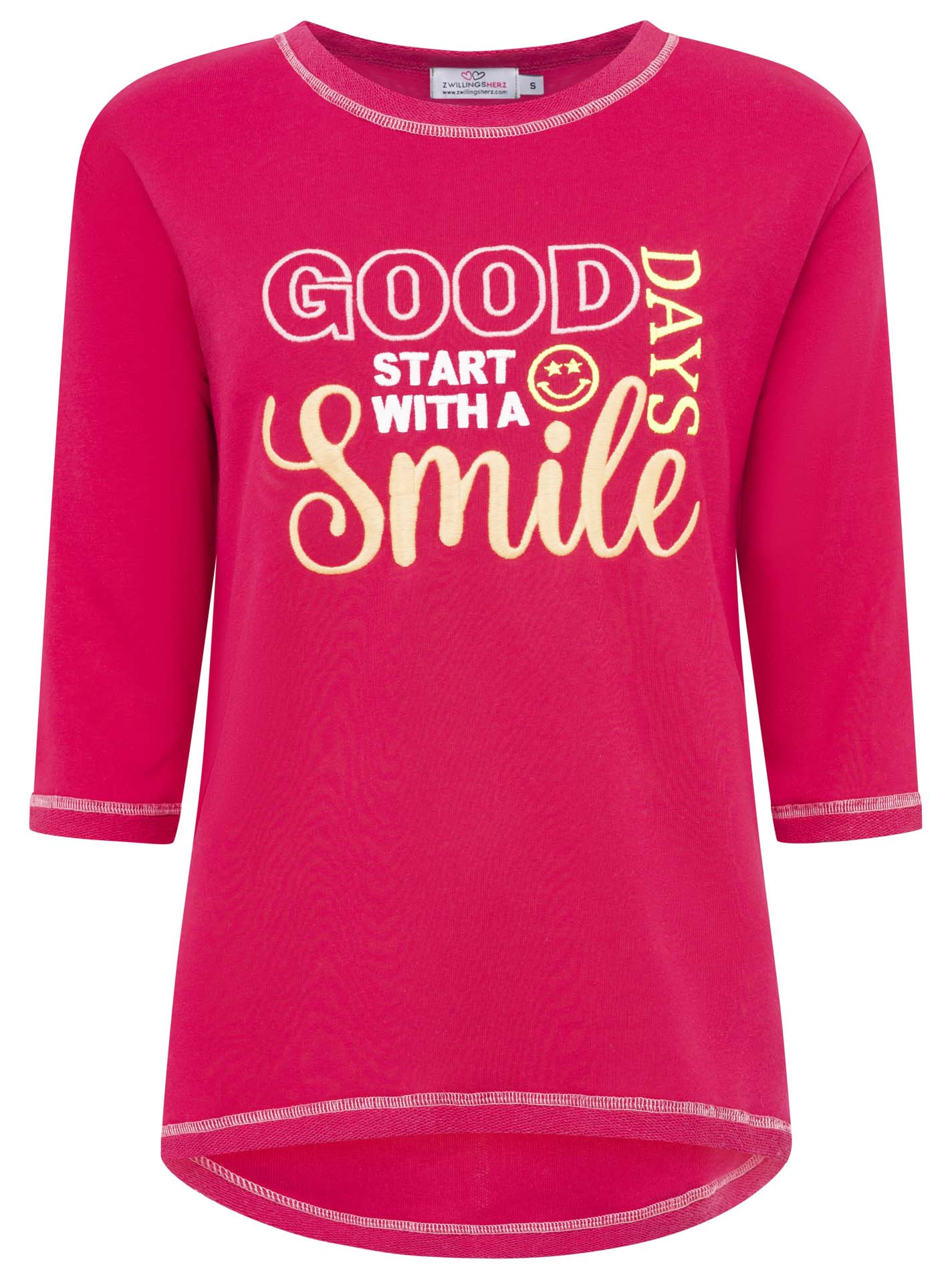 Zwillingsherz - Sweatshirt "Good Days Smile" - Rot/Magenta