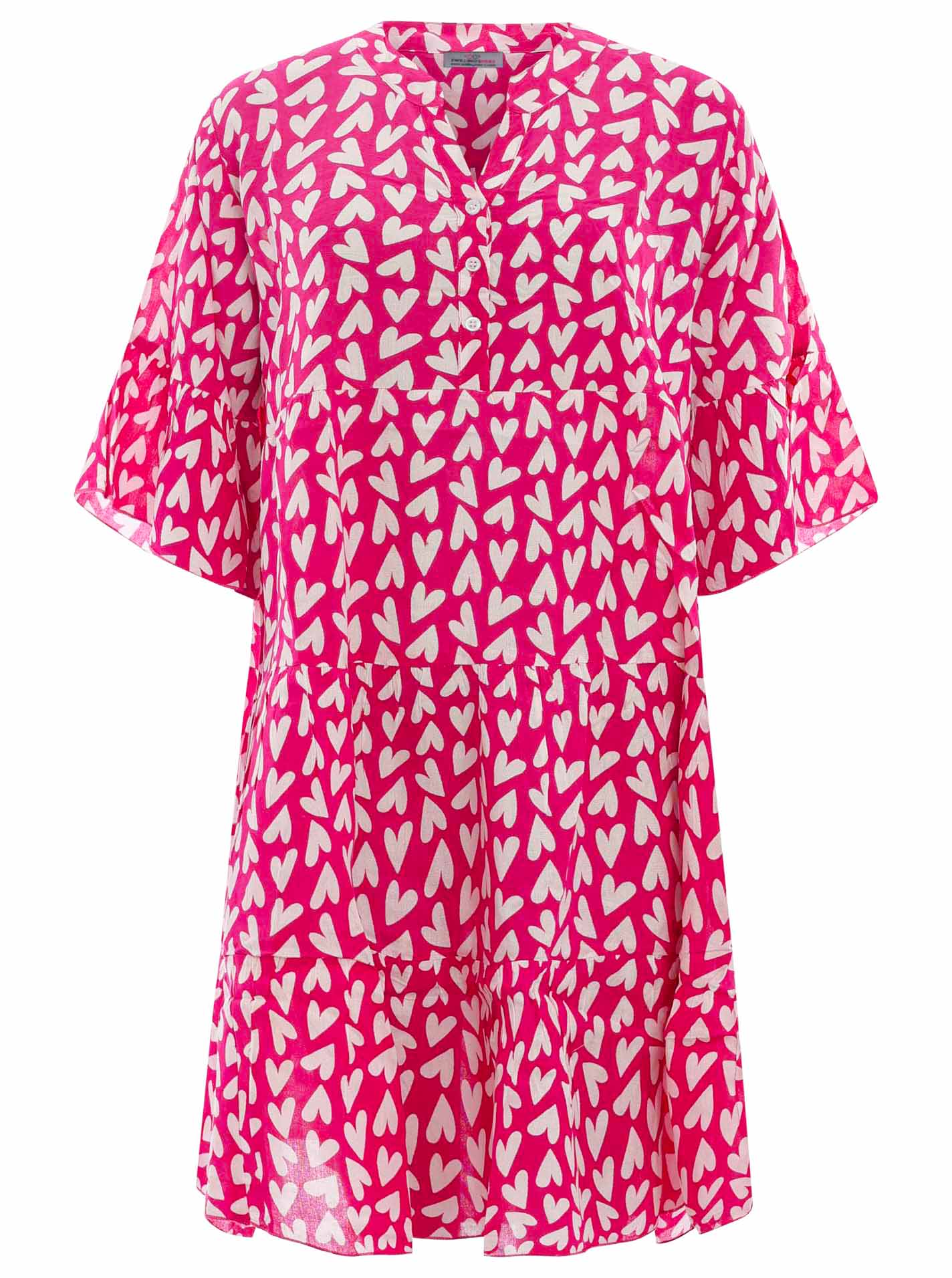 Zwillingsherz - Kleid/Tunika KimZH Herz- Pink/Weiß