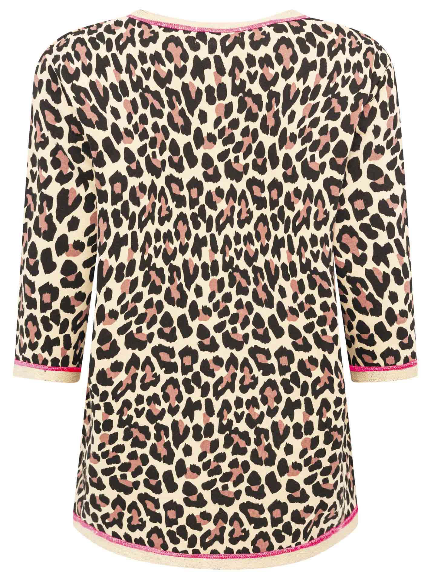 Zwillingsherz - Sweatshirt "Leo Wild Neu" - Beige/Schwarz/Pink