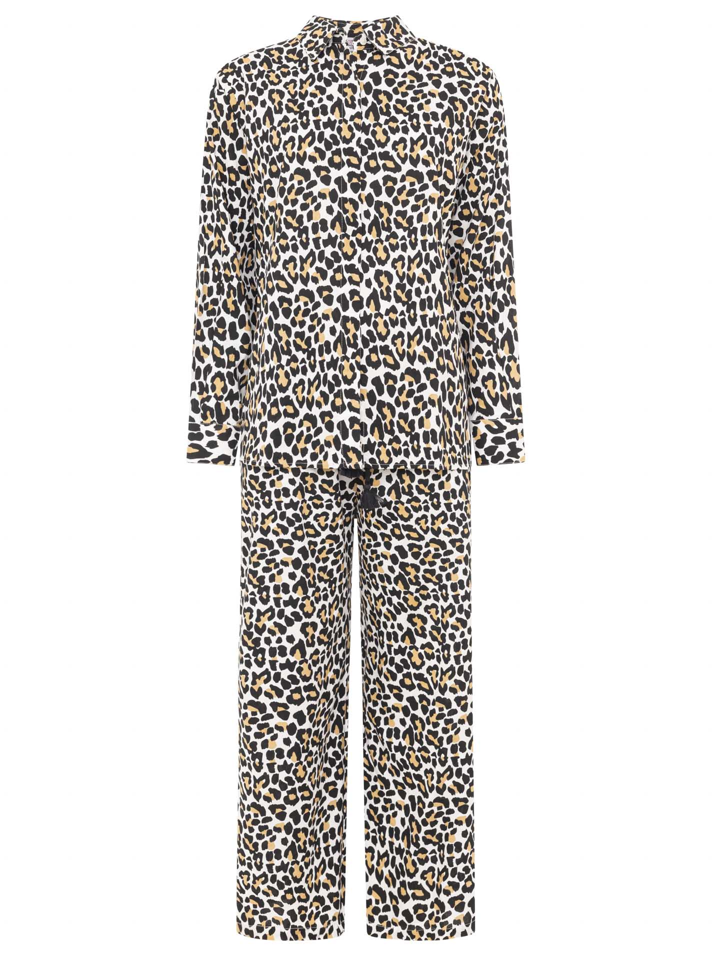 Zwillingsherz - Leo Set (Bluse + Hose) - Beige/Schwarz