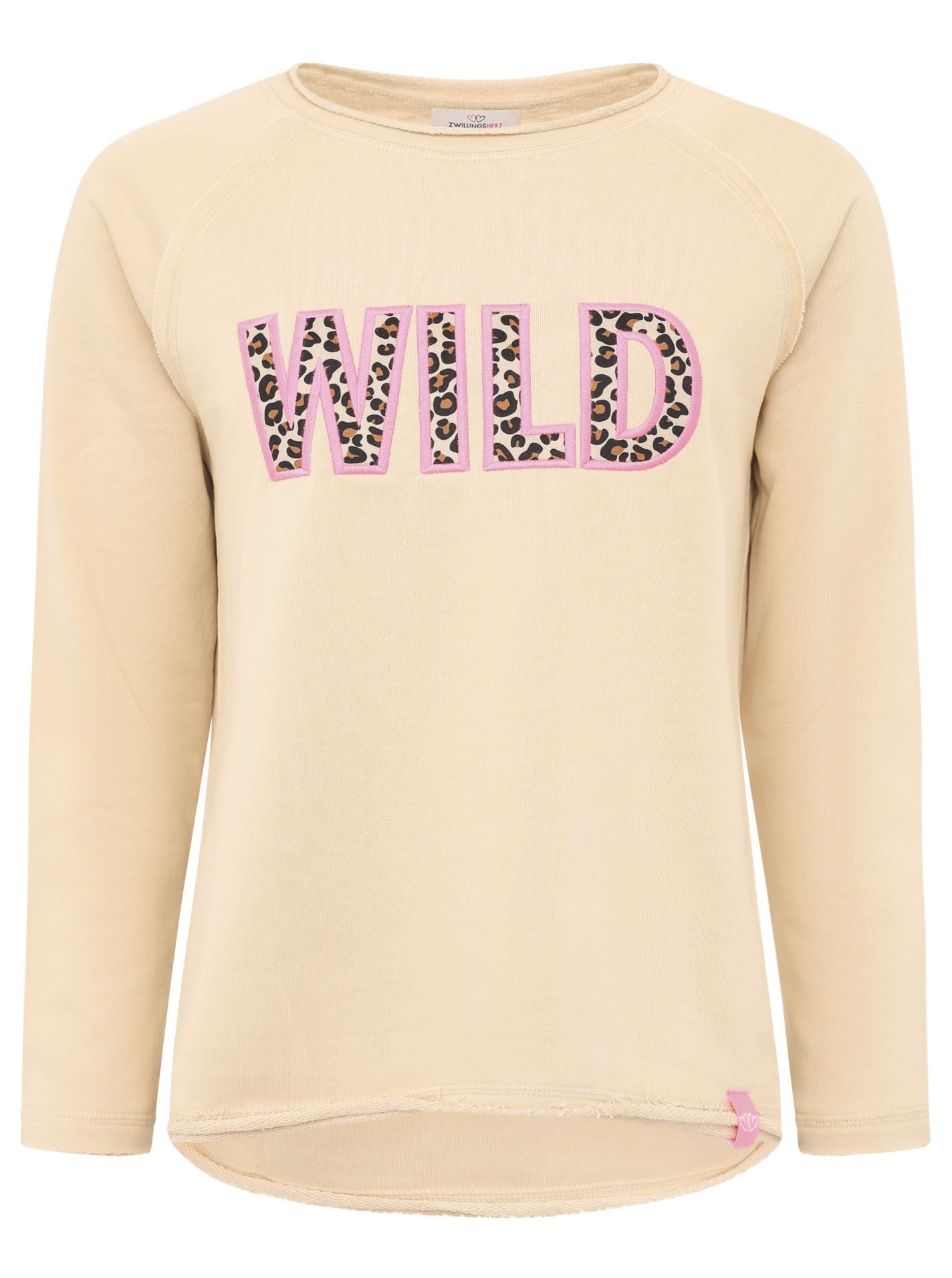 Zwillingsherz Leo Sweatshirt/Pullover - Wild & Free - Beige/Pink