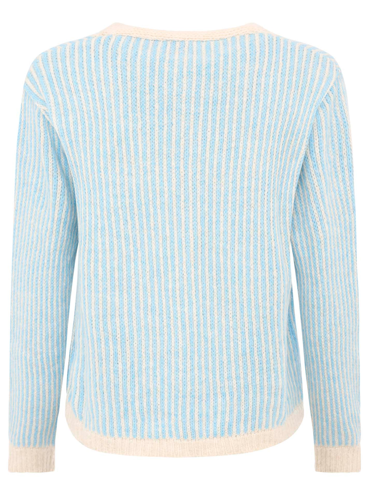 Weiche Strickjacke Streifenoptik - Made in Italy - Blau