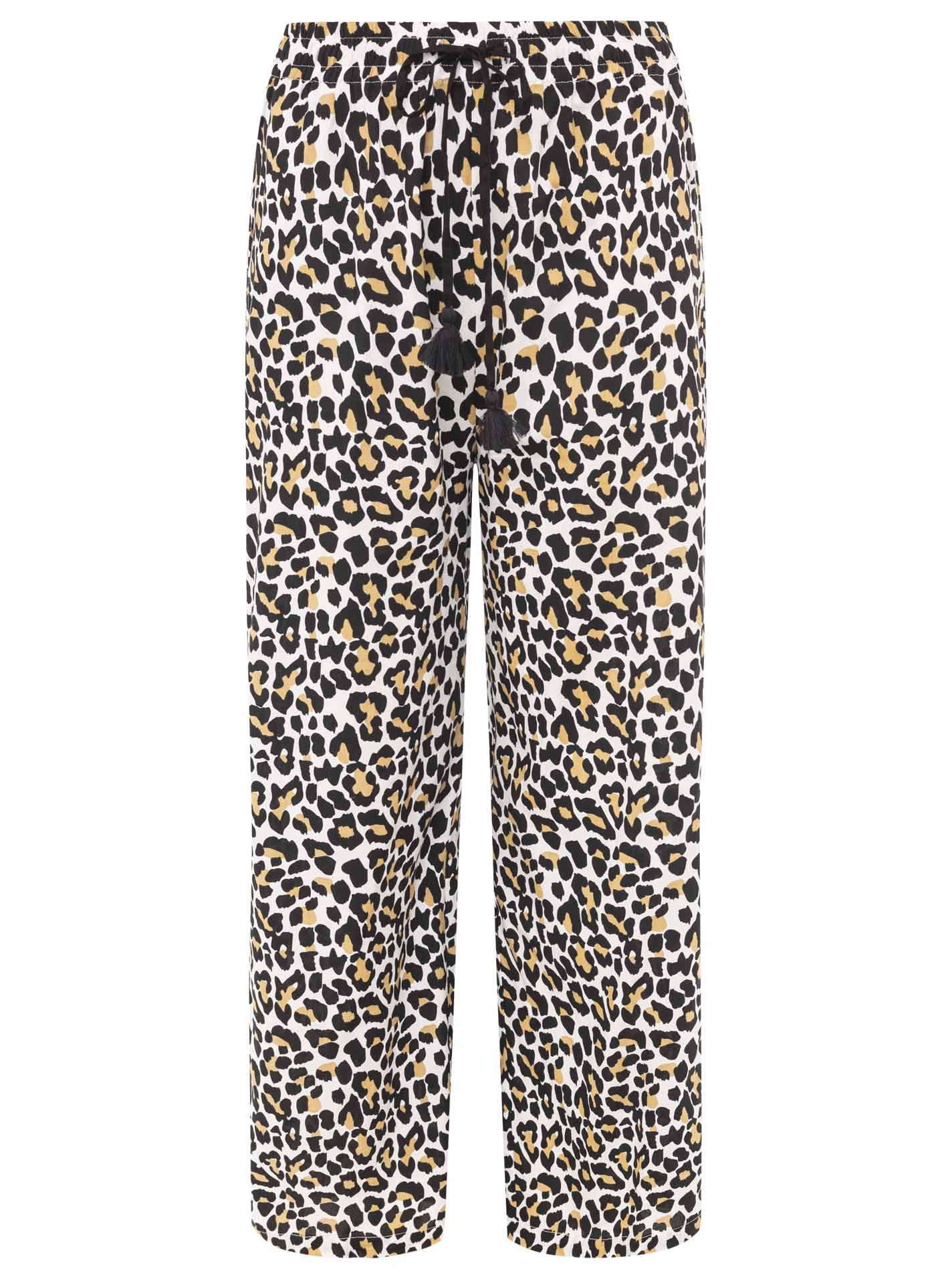 Zwillingsherz - Leo Set (Bluse + Hose) - Beige/Schwarz