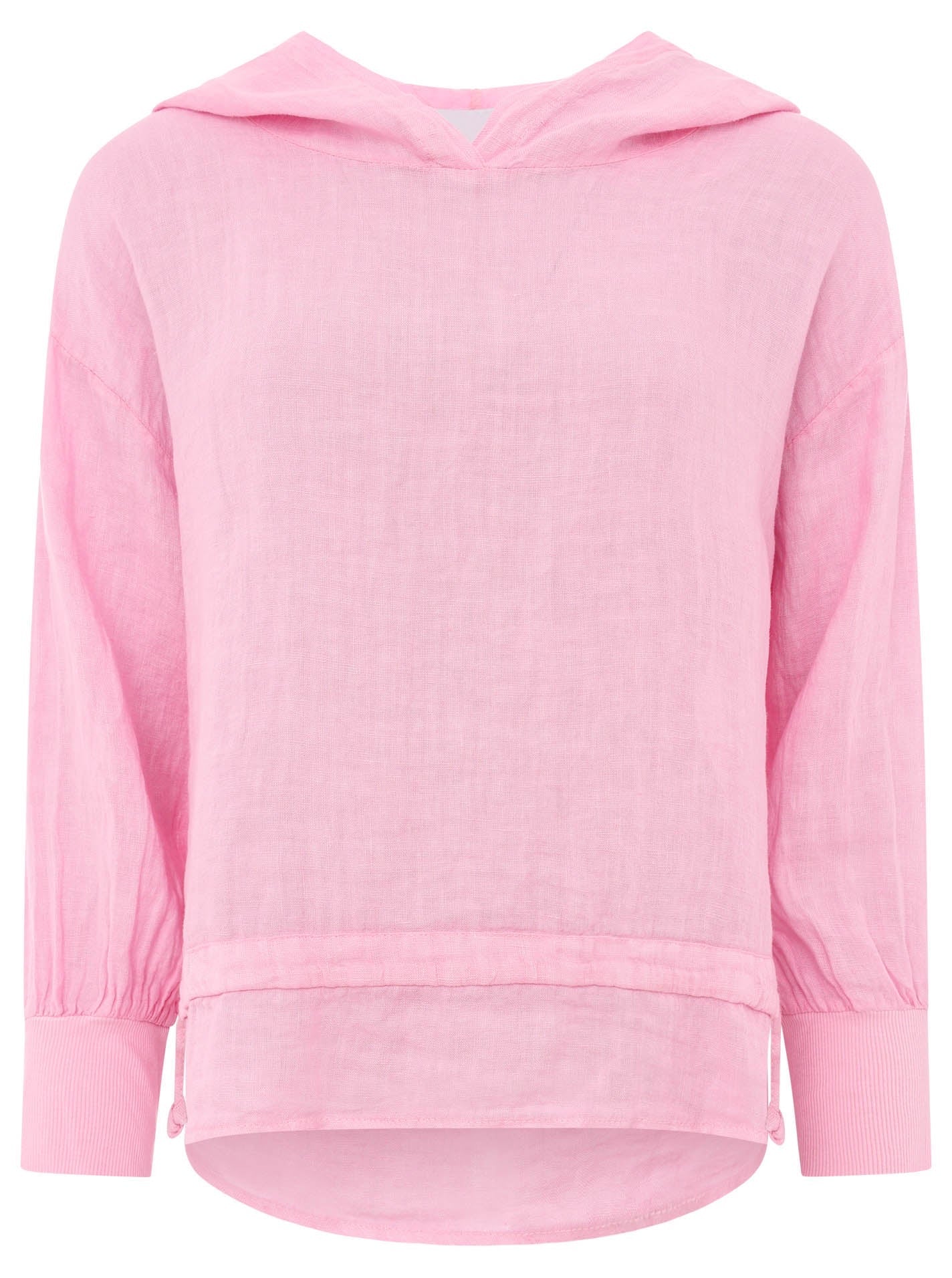 Zwillingsherz - Blusen Hoodie im Leinen Look - Rosa