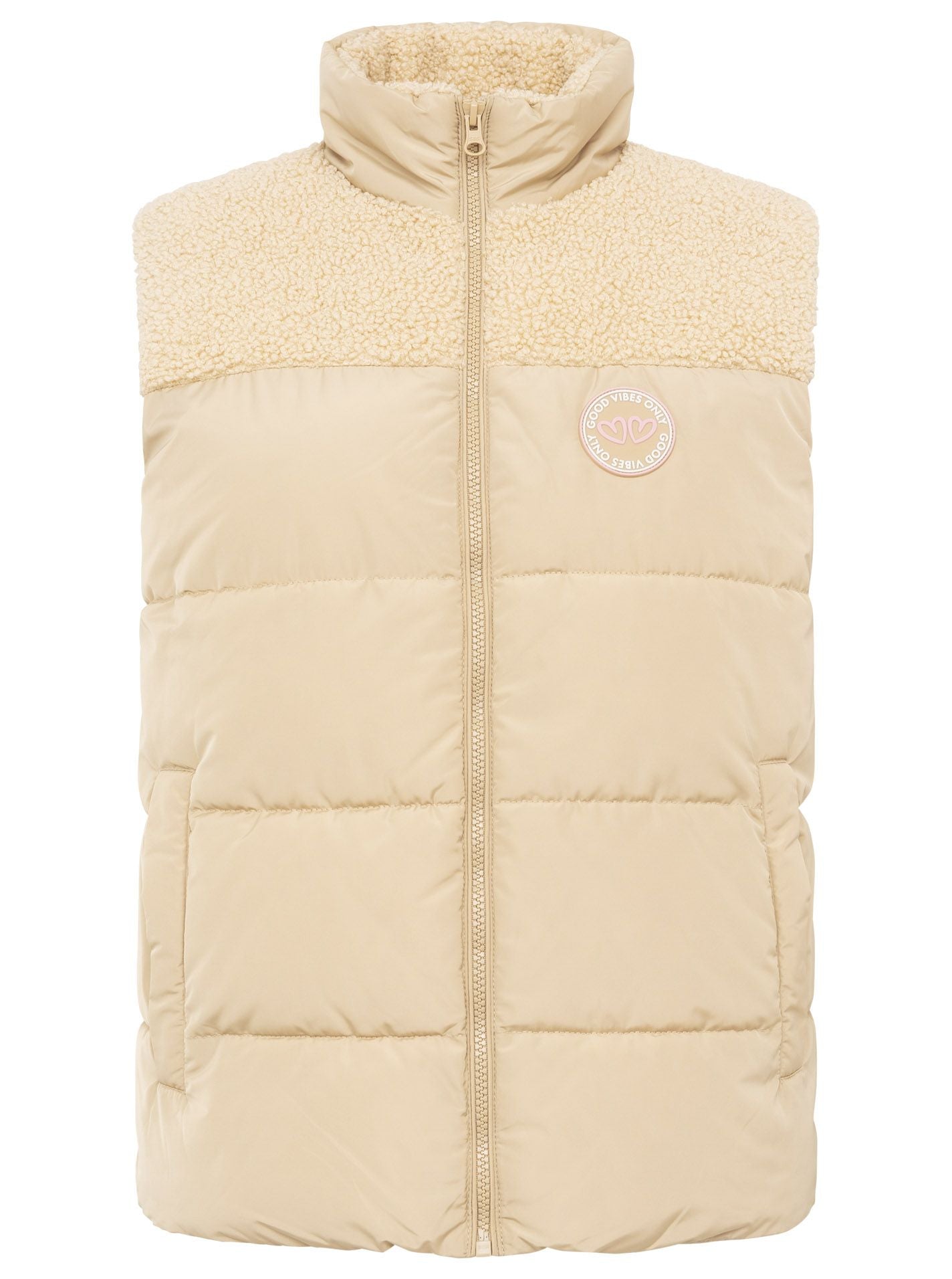 Zwillingsherz - Steppweste Teddy Plüsch - Beige