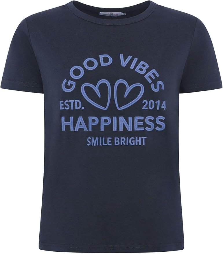 Zwillingsherz - T-Shirt "Happiness Vibes" - Marine