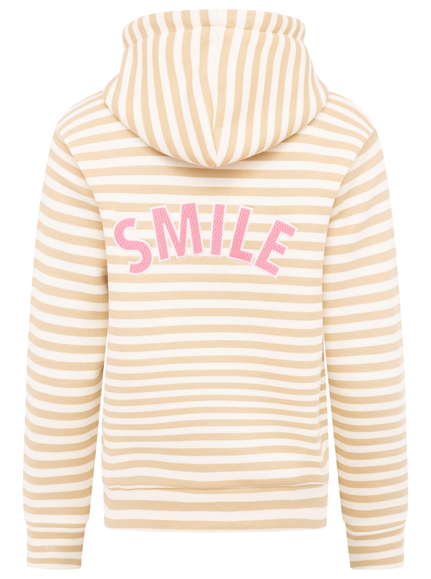 Zwillingsherz - Hoodiejacke "Streifen Smile" Beige