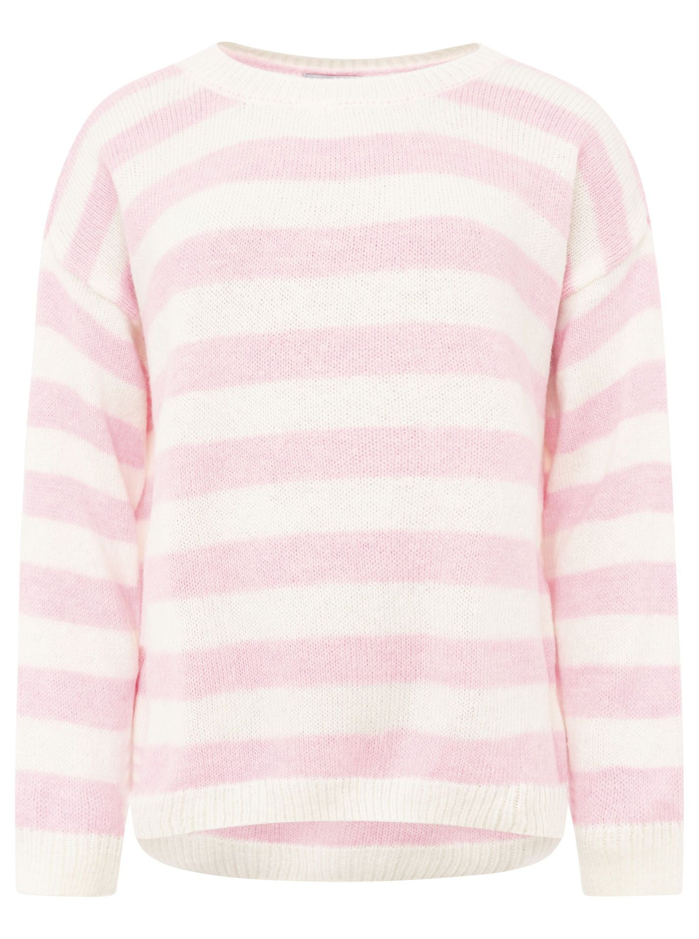 Zwillingsherz - Pullover Streifen Traum - Rosa/Weiß