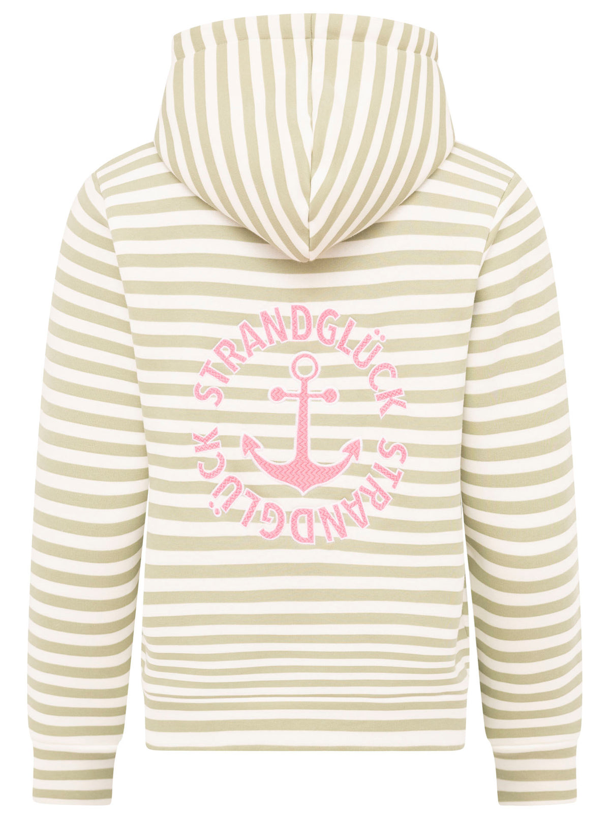 Zwillingsherz - Hoodiejacke "Streifen Strandglück" Salbei
