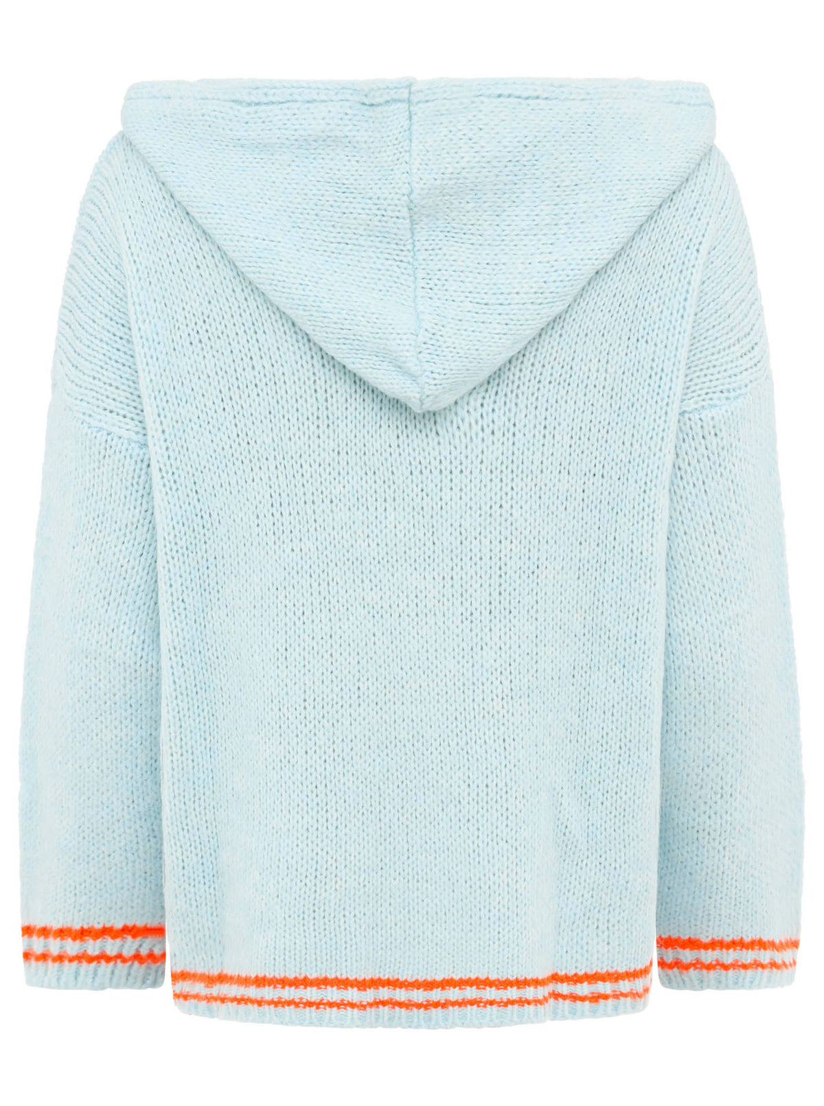 Oversize Strick Hoodie „Herz“ - Made in Italy - Blau