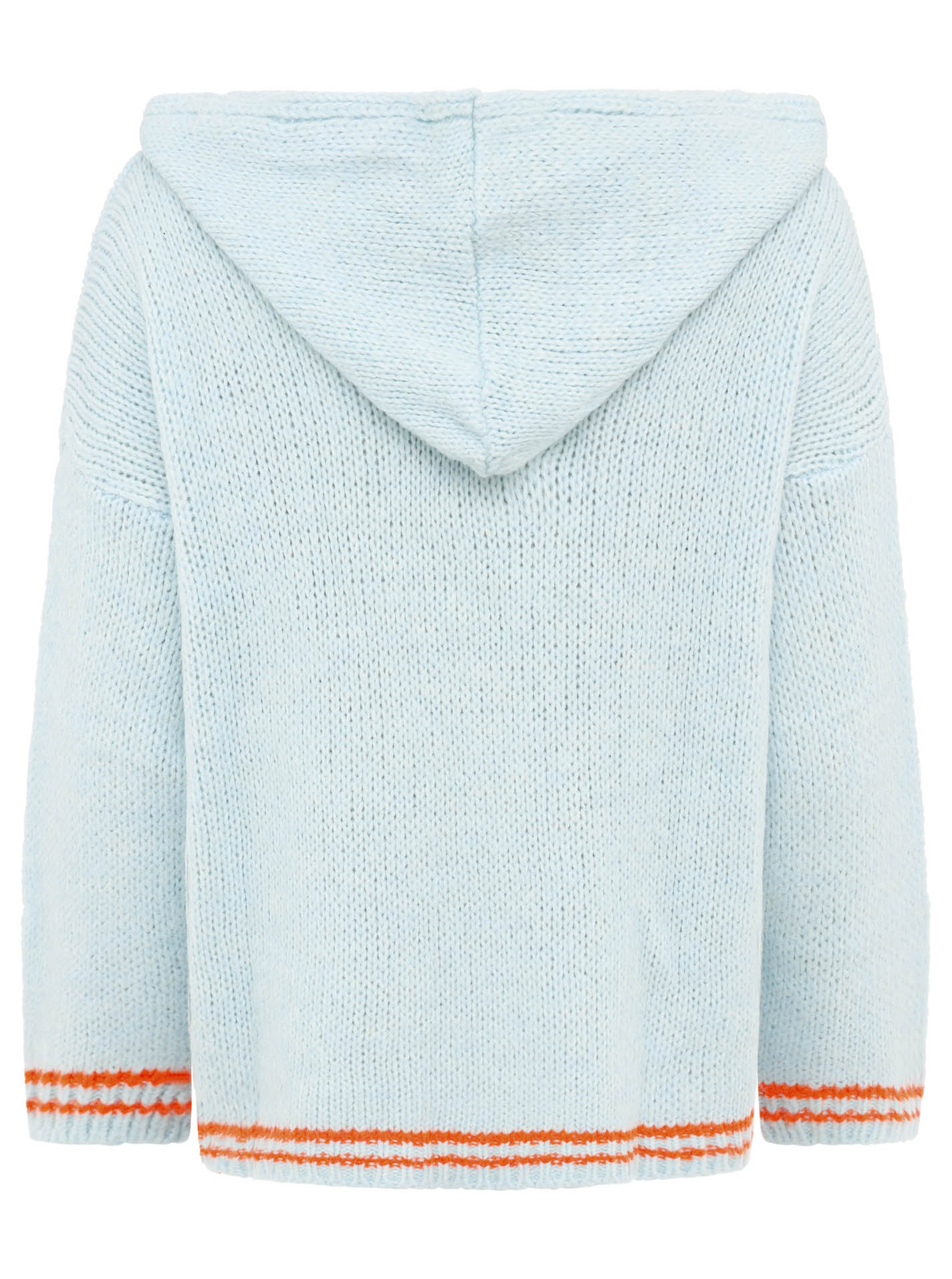 Oversize Strick Hoodie „Herz“ - Made in Italy - Blau