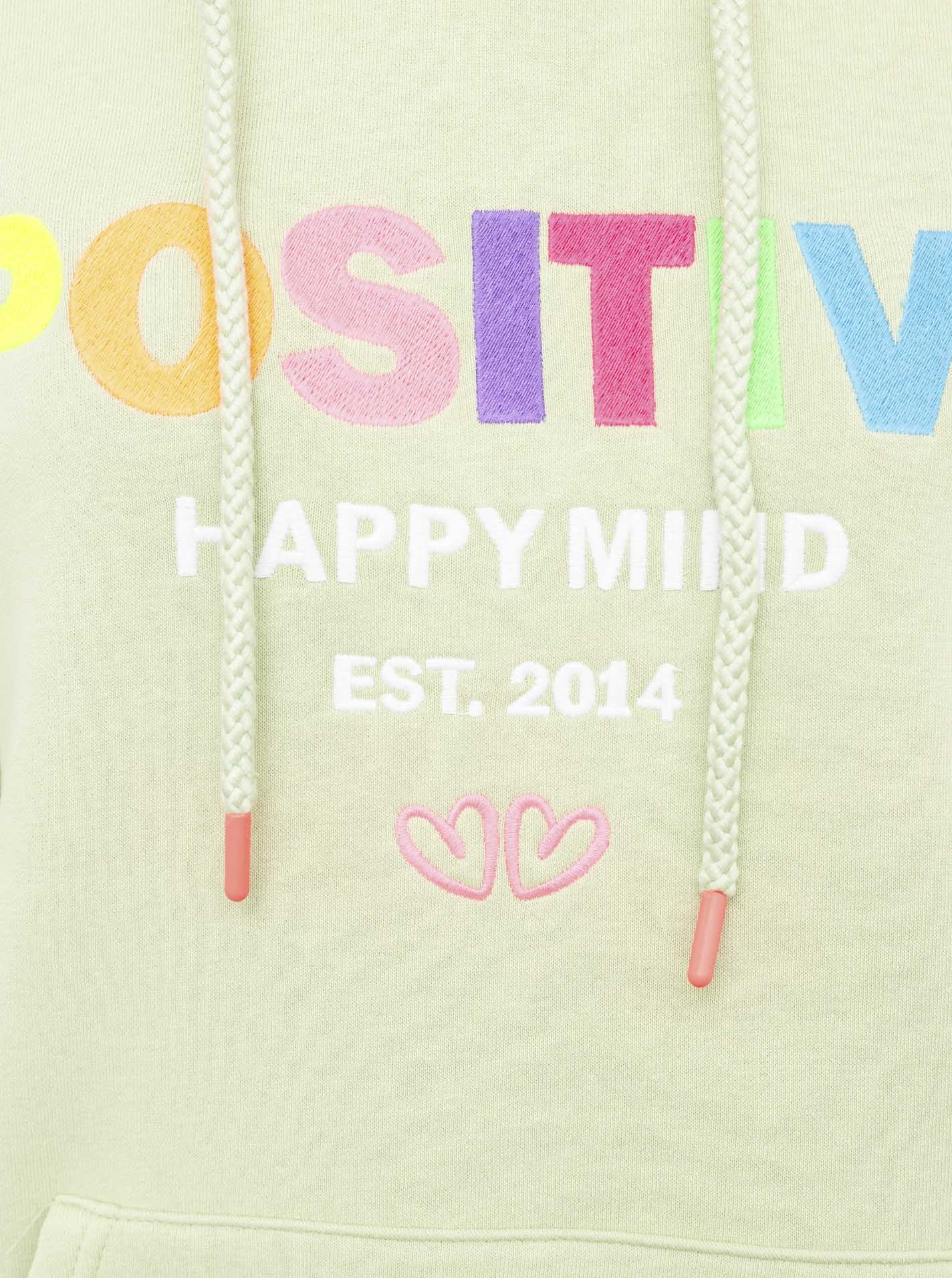 Zwillingsherz - Hoodie "Positive Happy Mind" - Salbei (Neu)