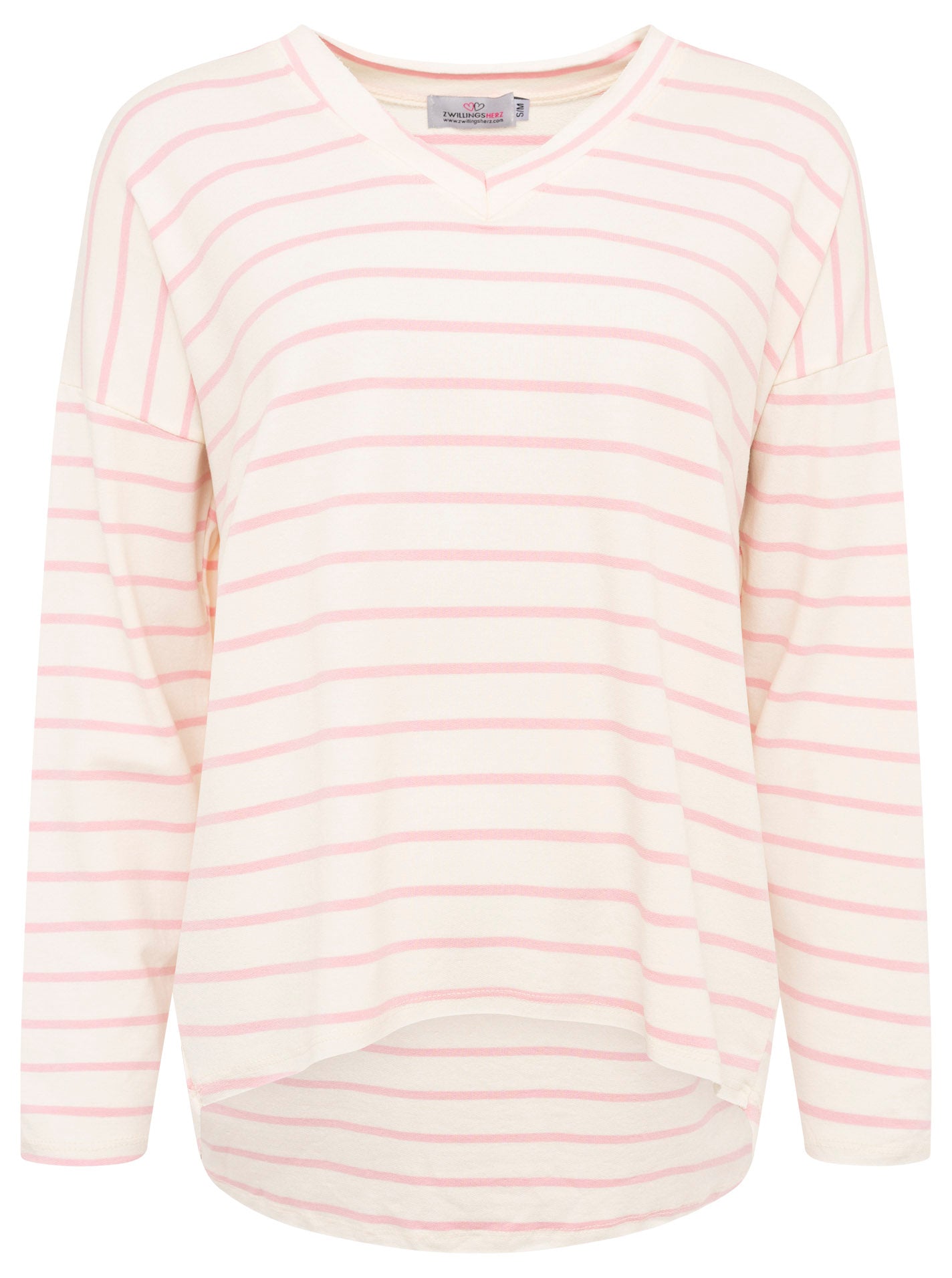Zwillingsherz - Pullover/Sweatshirt "Viskose Streifen" - Pink/Rosa